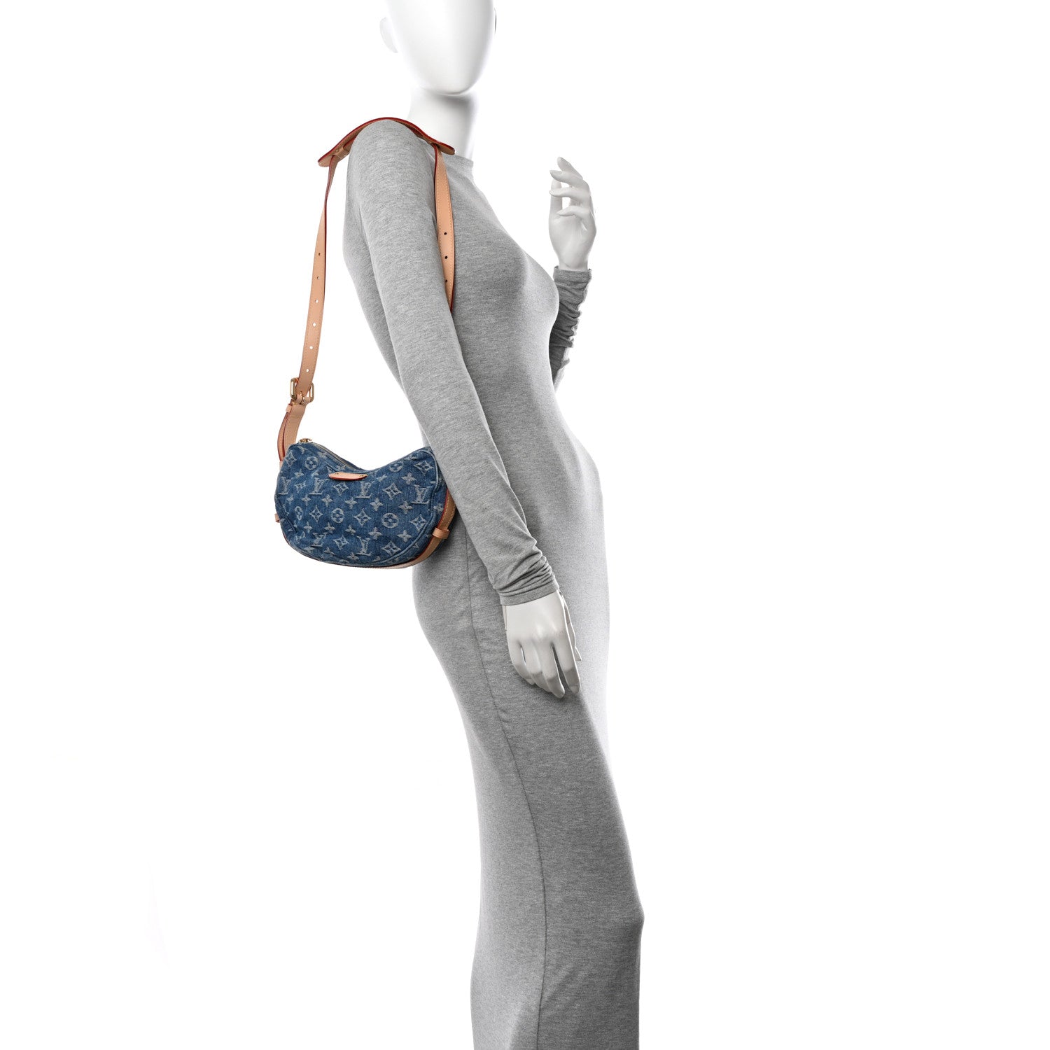 Louis Vuitton Monogram Denim Croissant MM Blue 2 of 10