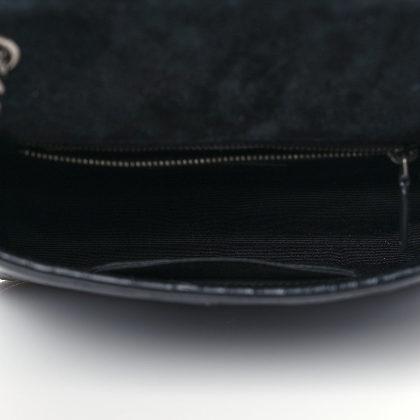 Crocodile Embossed Lambskin Matelasse Monogram Niki Chain Wallet Black