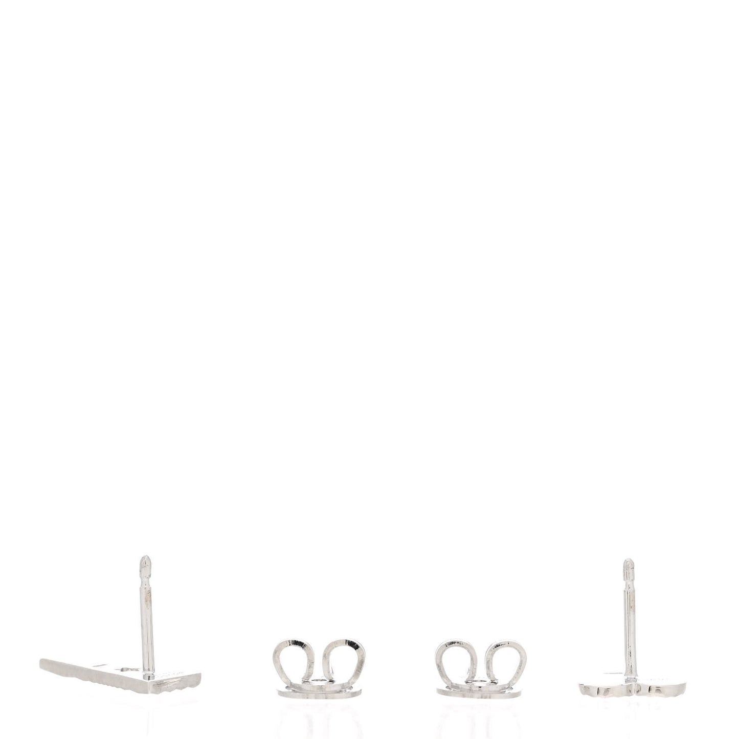 18K White Gold Diamond Icon Asymmetric Stud Earrings