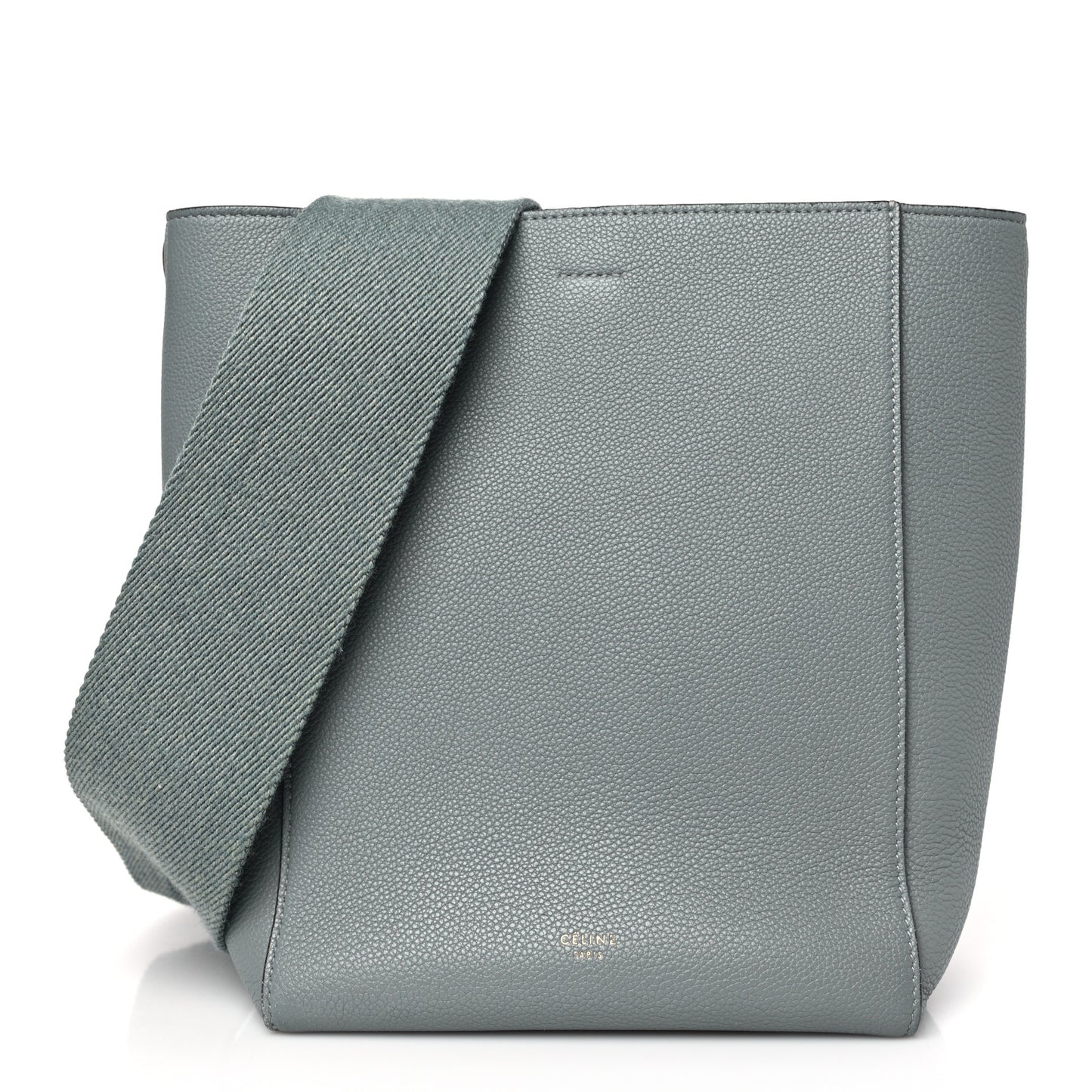 Soft Grained Calfskin Small Sangle Bucket Bag Grey
