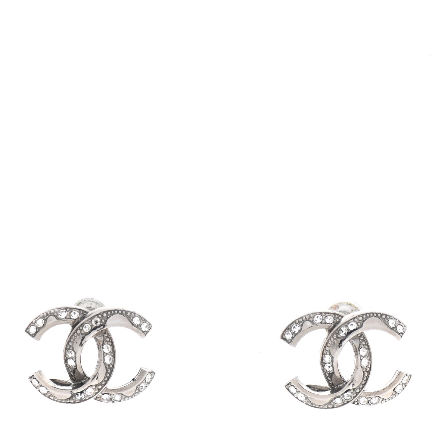 Crystal CC Earrings Silver
