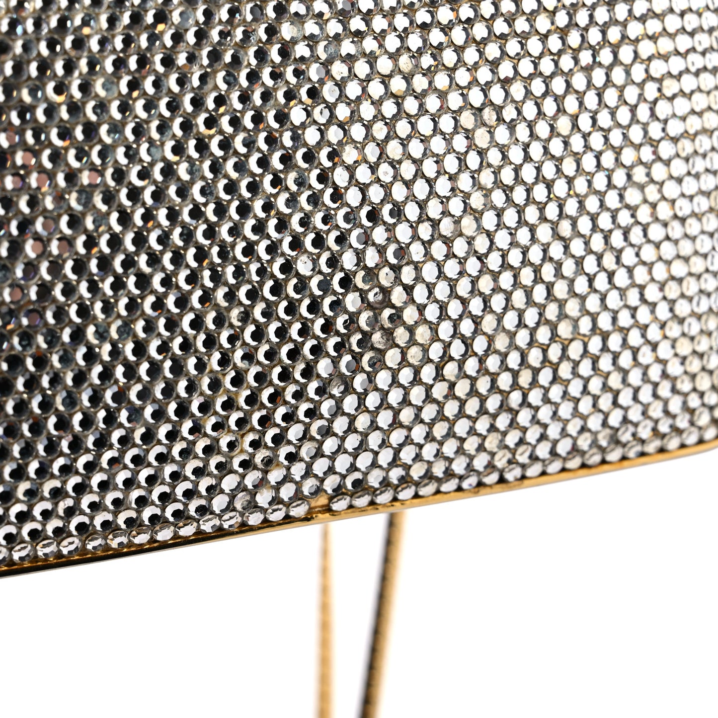 Swarovski Crystal Minaudiere Clutch Gold Silver