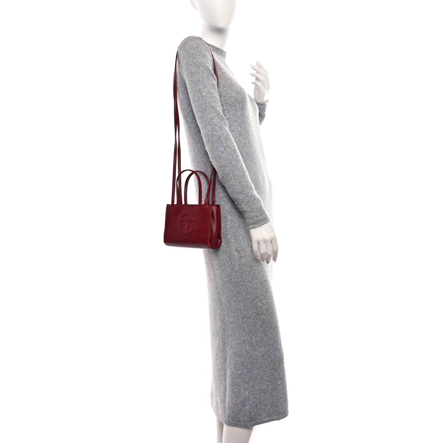 Vegan Leather Small Shopping Bag Oxblood