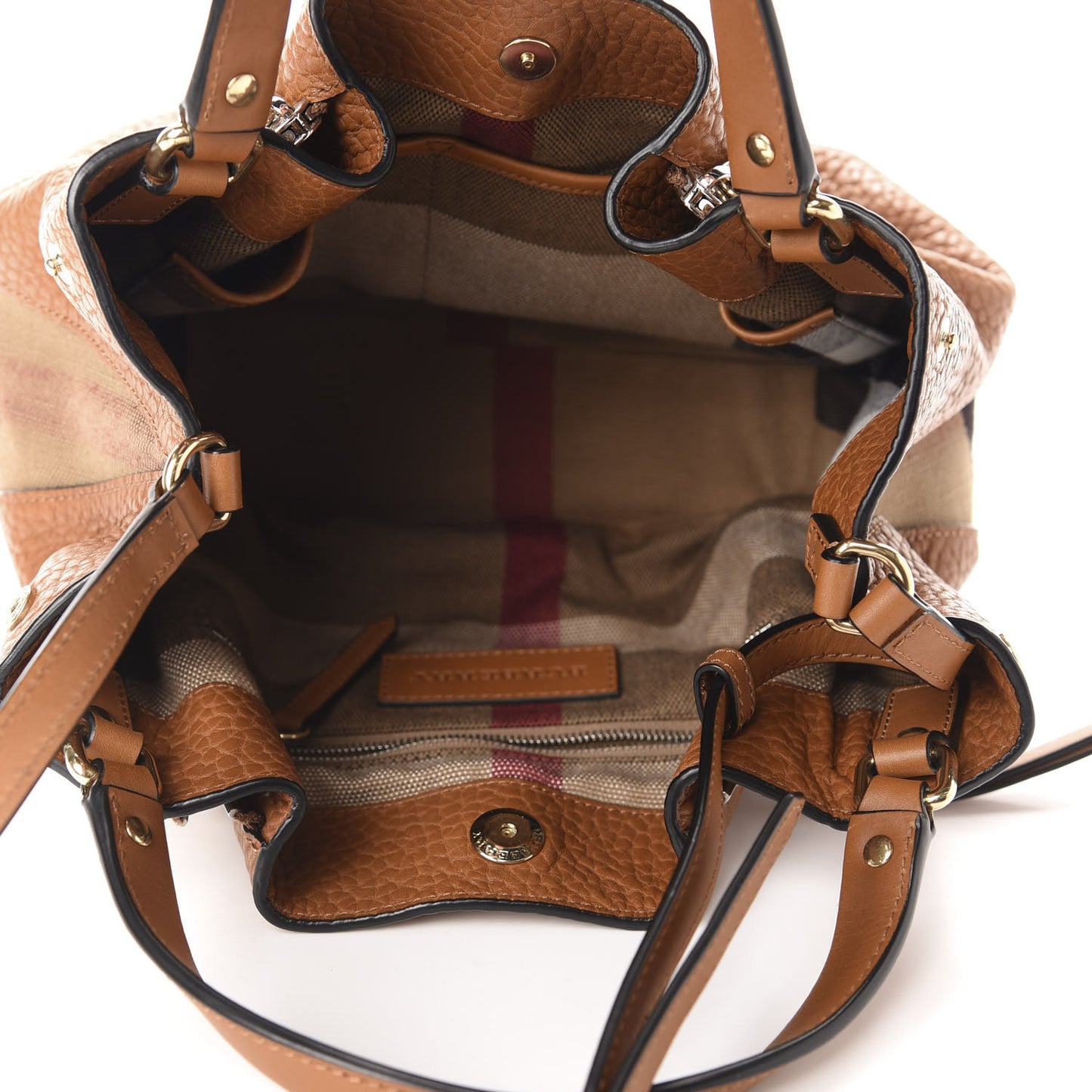 Grainy Calfskin House Check Small Maidstone Saddle Brown