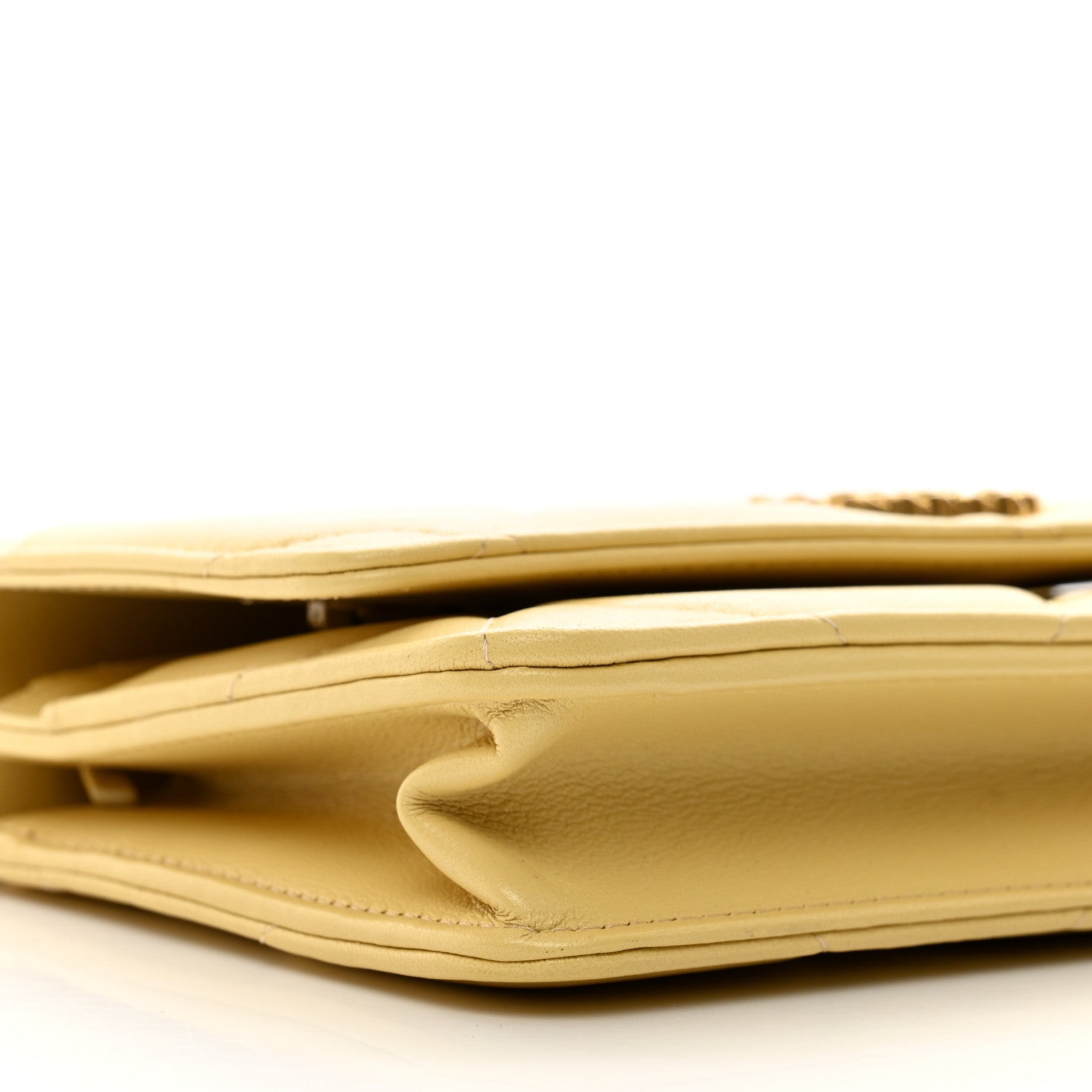 Chanel Lambskin Quilted Chanel 19 Wallet On Chain WOC Yellow 9 of 13