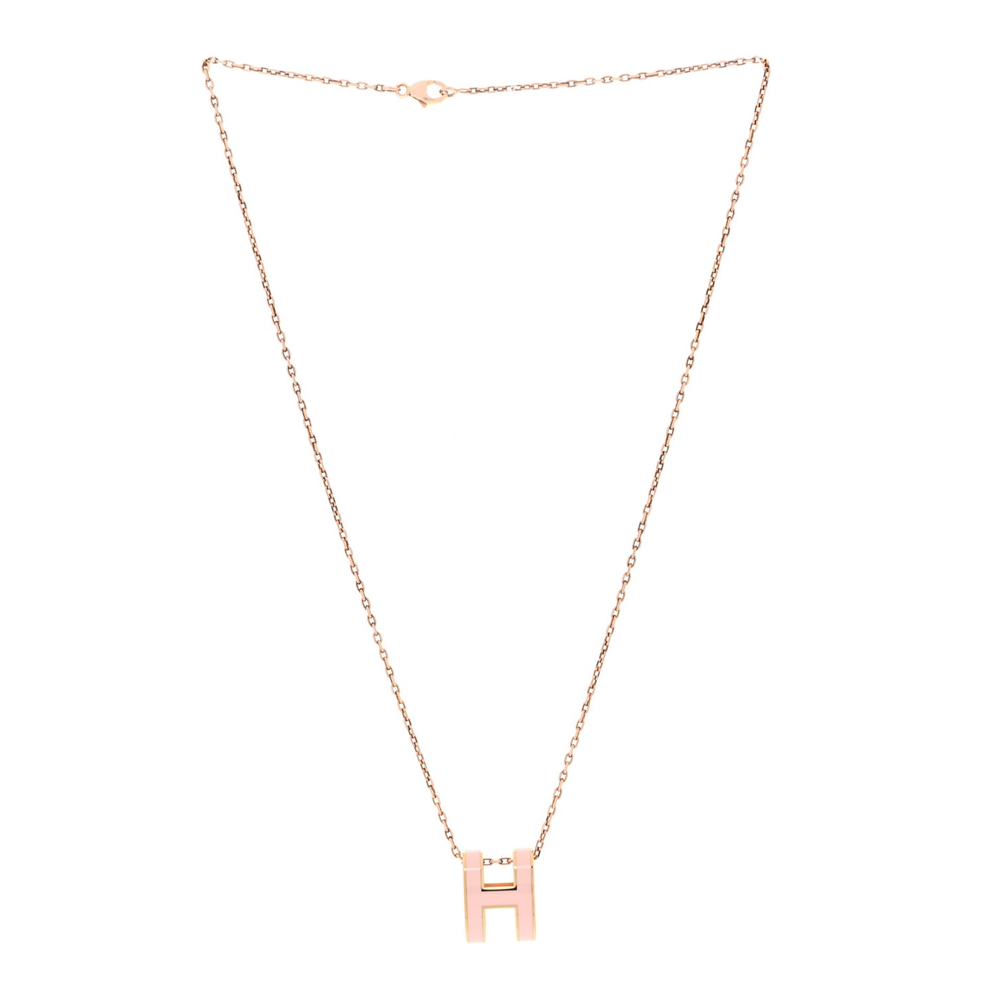 Lacquered Rose Gold Pop H Pendant Necklace Rose Dragee
