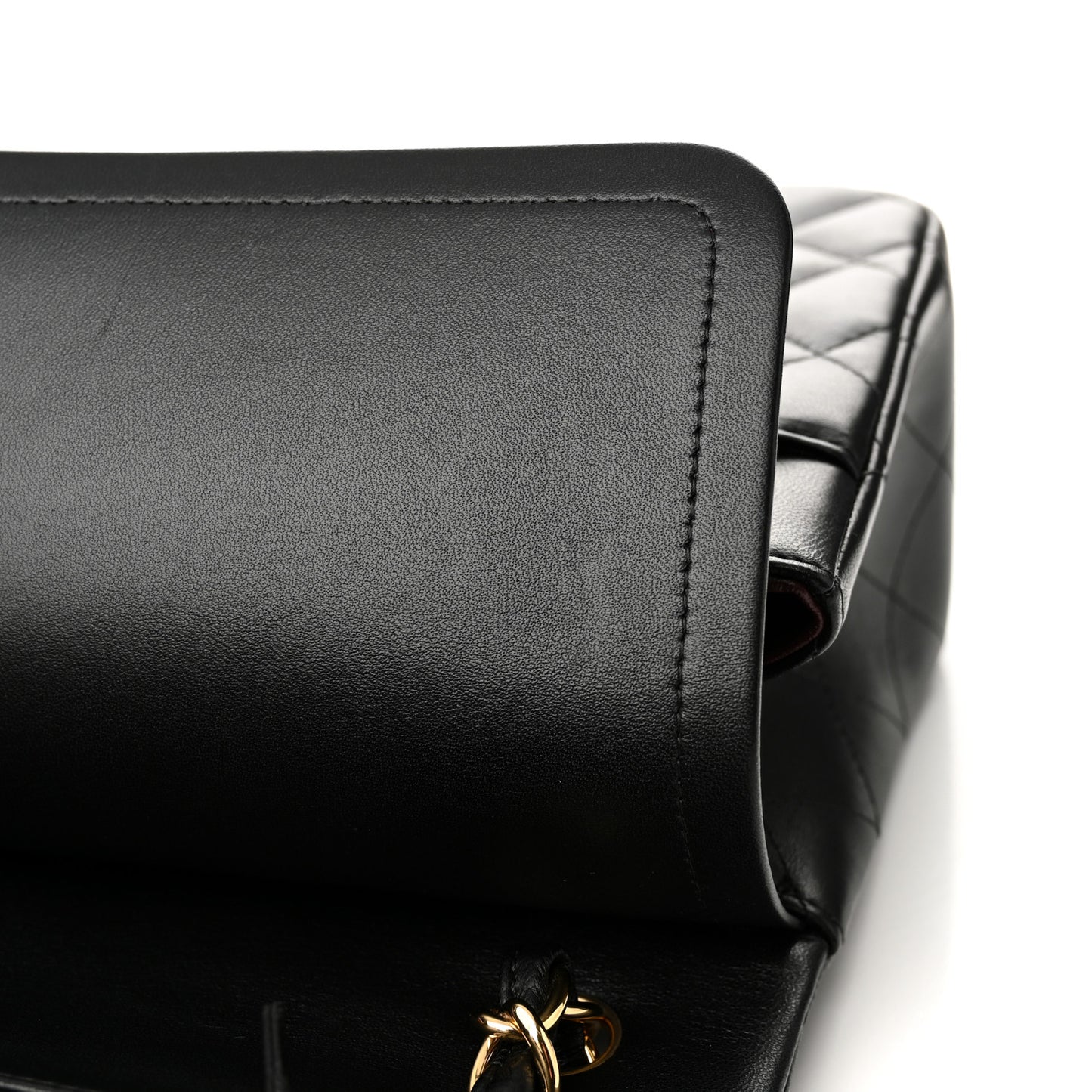 Lambskin Quilted Jumbo Double Flap Black