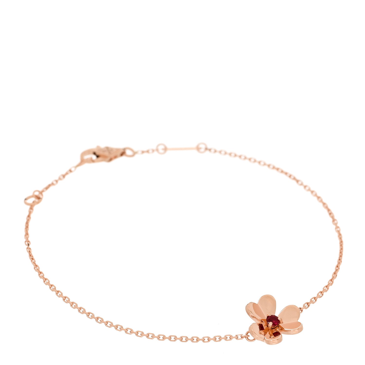 Van Cleef & Arpels 18K Rose Gold Ruby Mini Frivole Bracelet 1 of 5