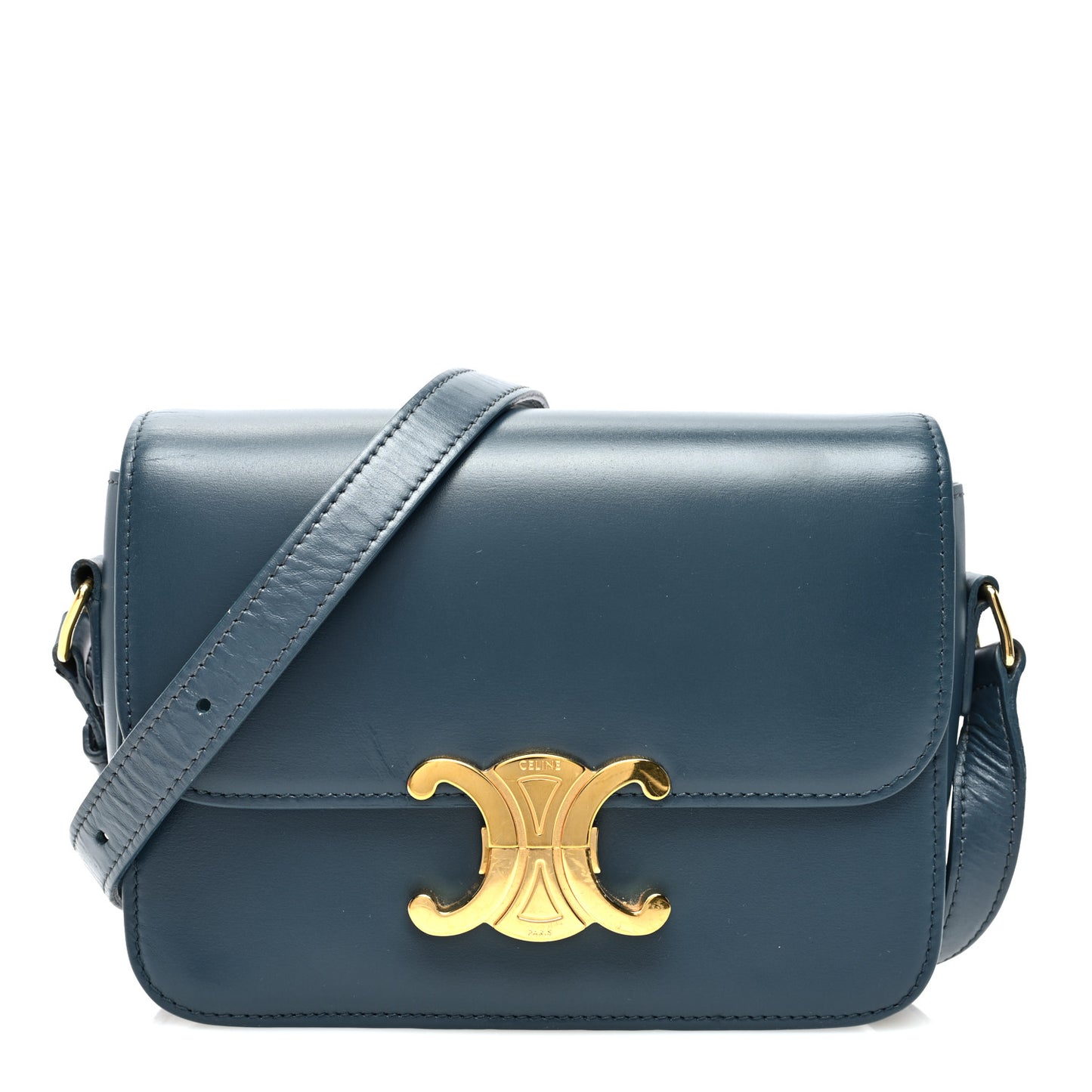 Shiny Calfskin Teen Triomphe Petrol