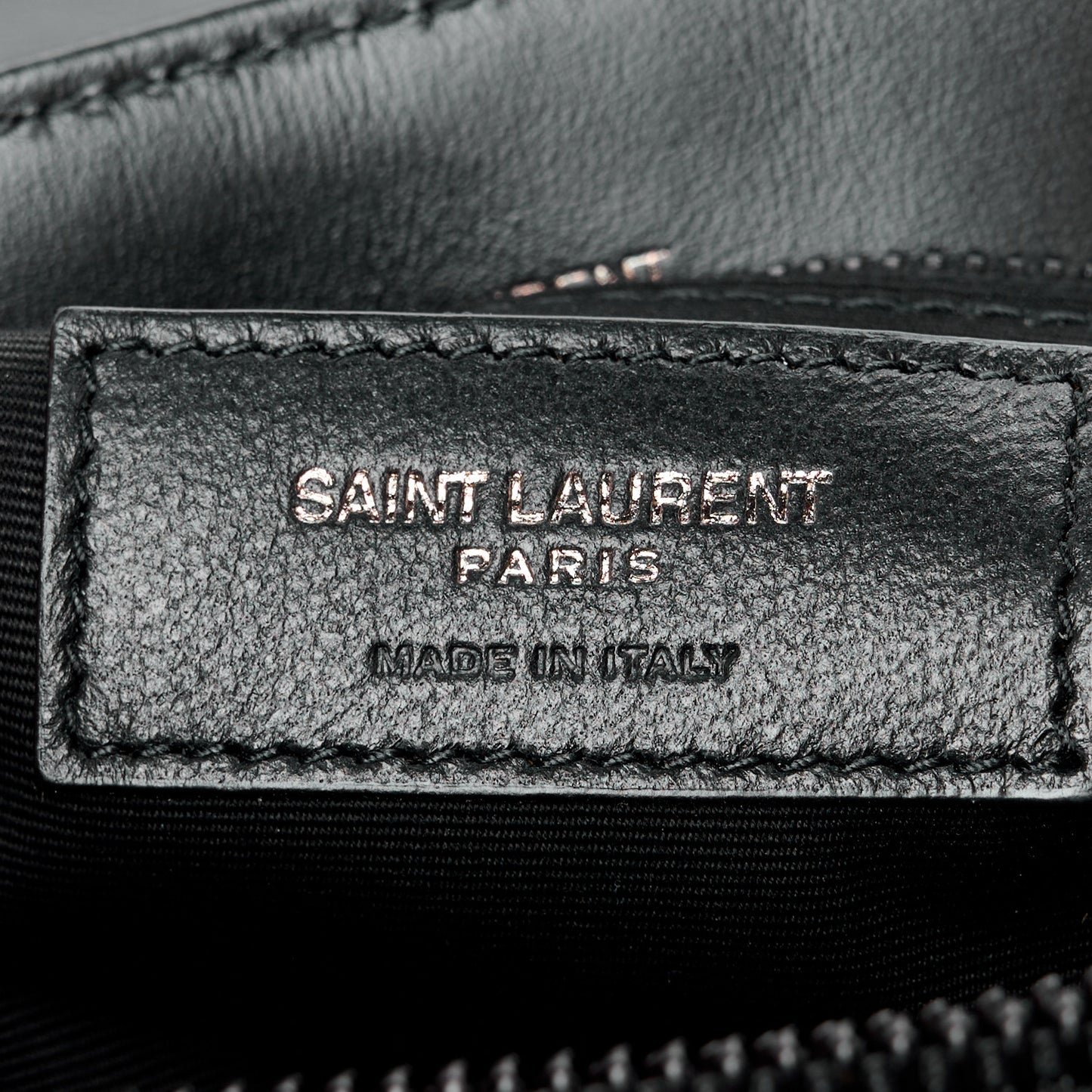 Calfskin Y Quilted Monogram Monochrome Medium Loulou Chain Satchel Black