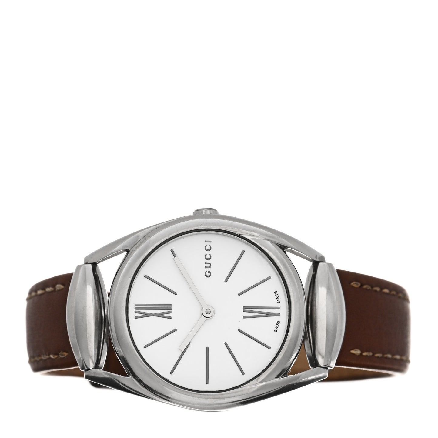 Stainless Steel Calfskin 30mm Horsebit Quartz Watch