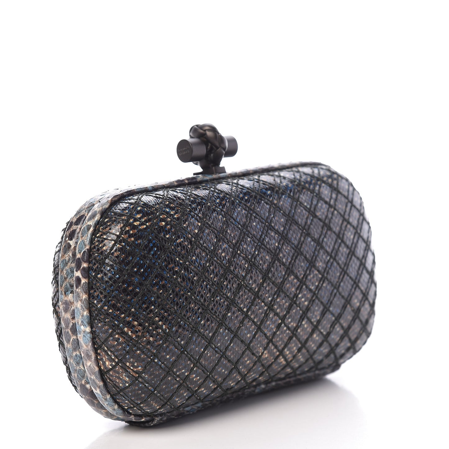 Karung Watersnake Intrecciato Knot Clutch Blue