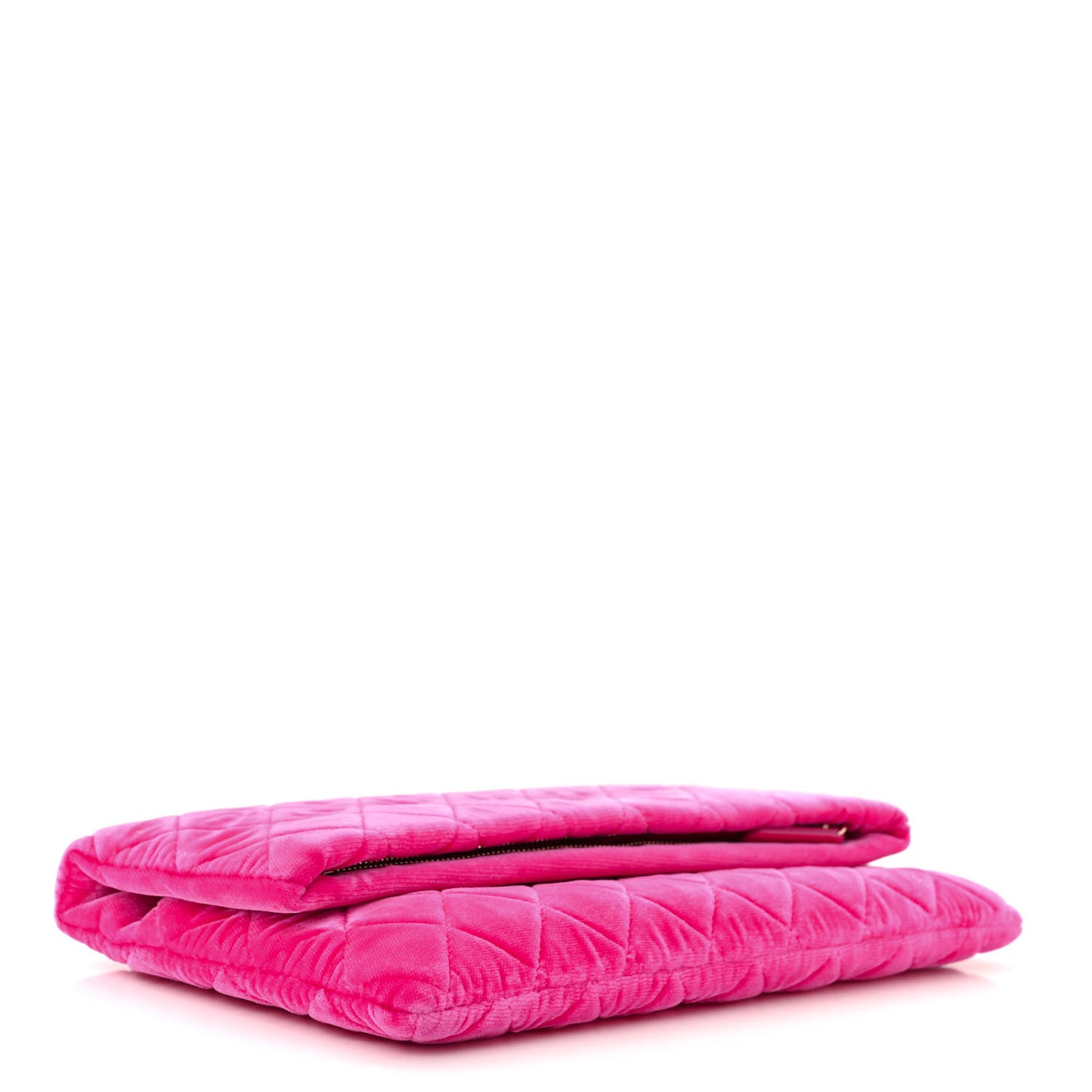 Velvet Quilted CC Beauty Clutch Pink