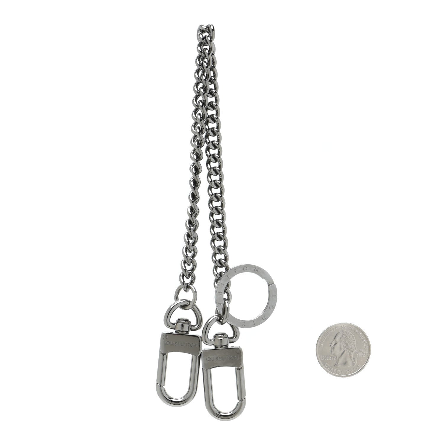 Louis Vuitton Pochette Extender Key Ring Chain Silver 2 of 4
