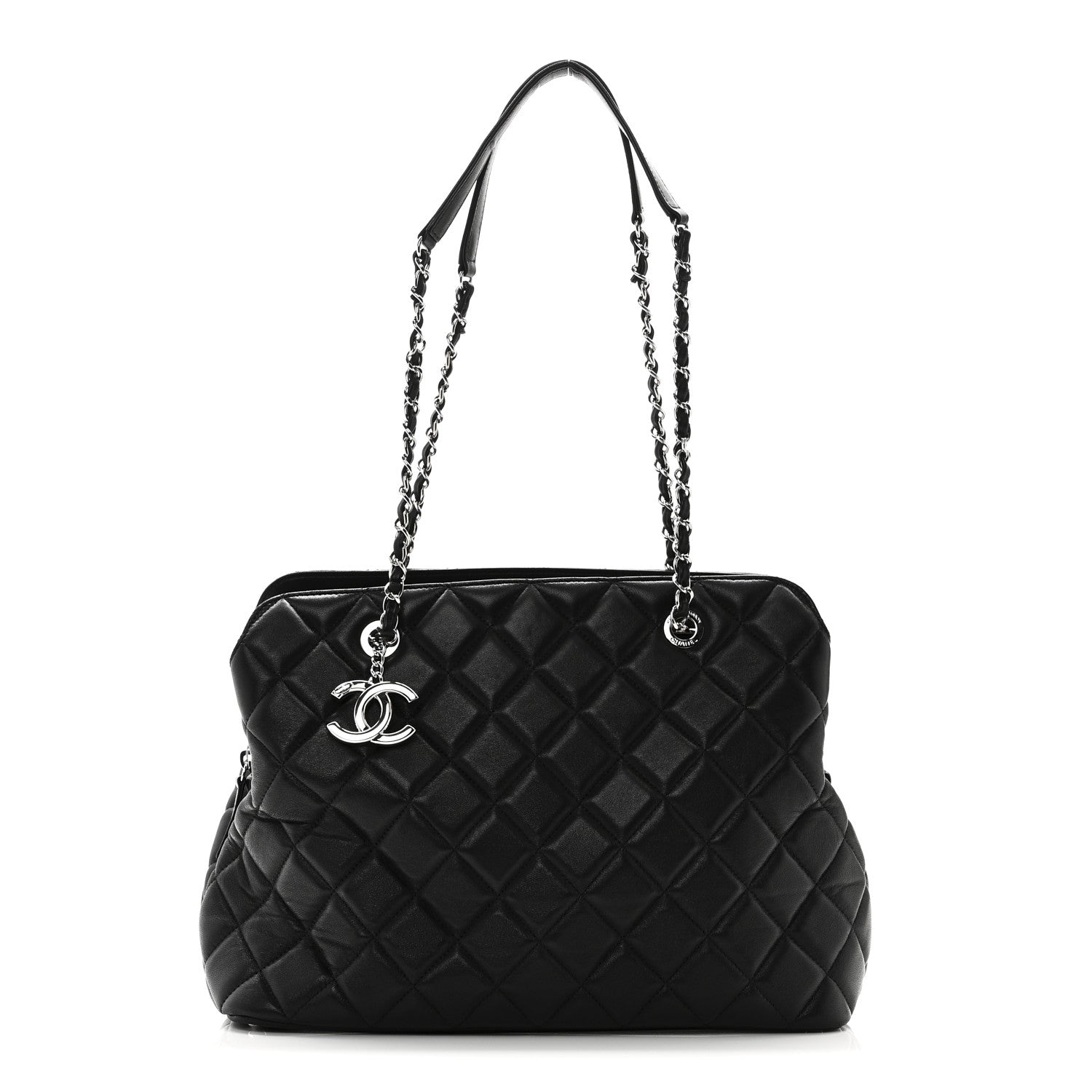 Chanel Lambskin Quilted Chic and Soft Shopping Tote Black 1794659