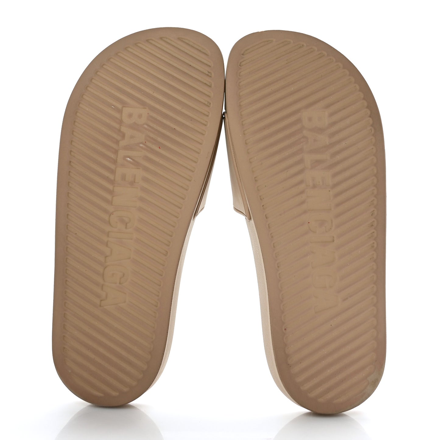 Rubber Womens Logo Pool Slide Sandals 36 Beige Black