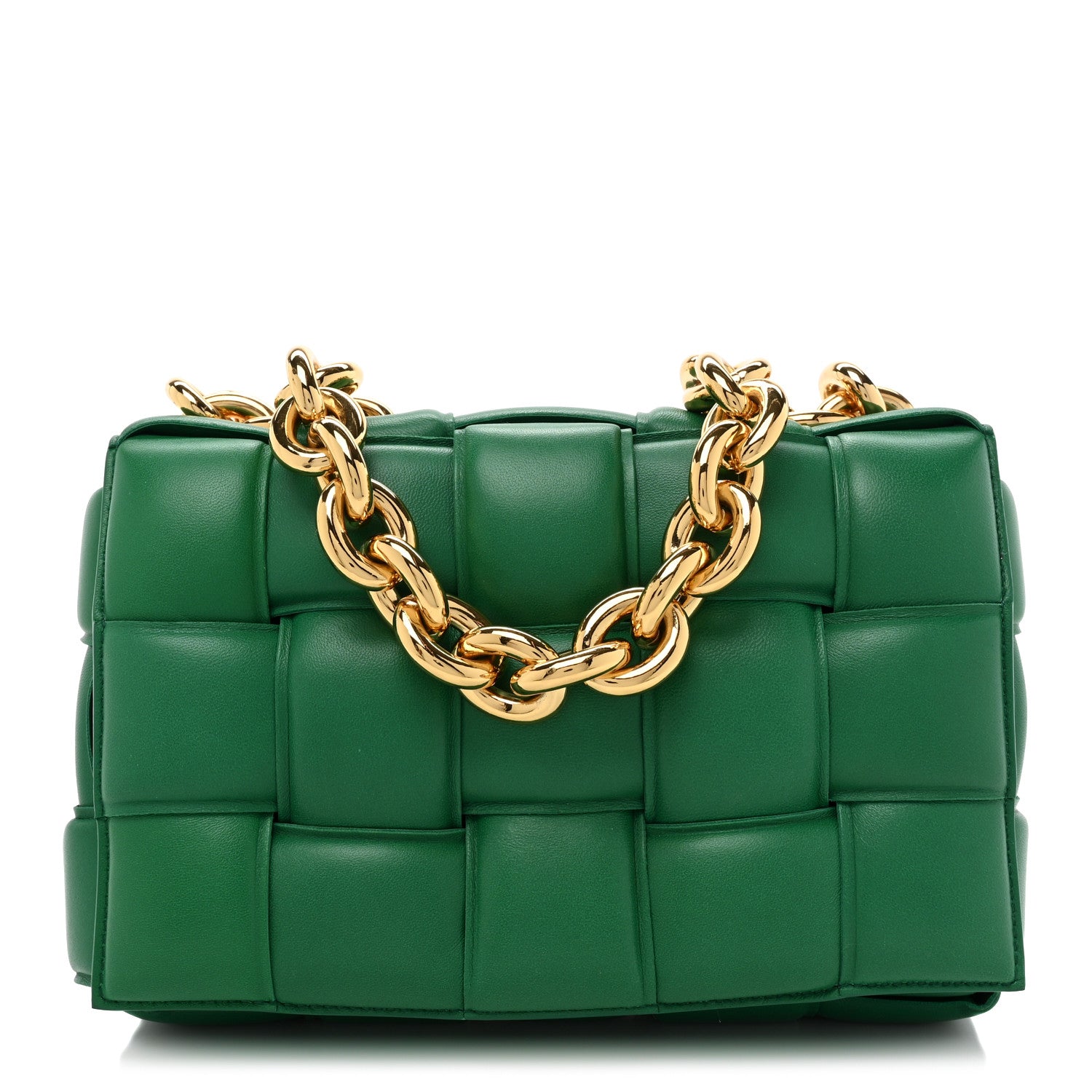 Bottega Veneta Lambskin Maxi Intreccio Padded Chain Cassette