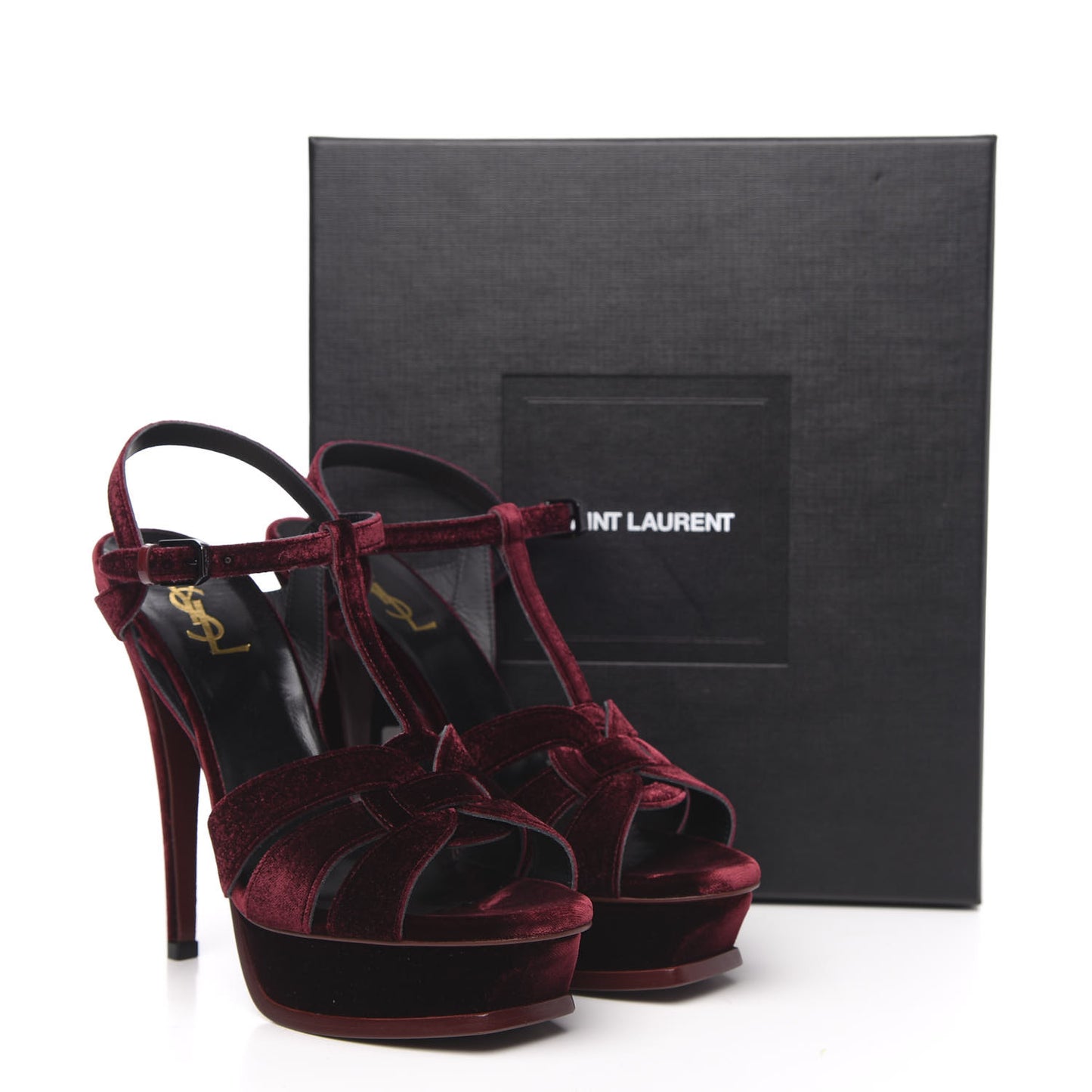 Velvet Tribute 105 Platform Sandals 40 Burgundy
