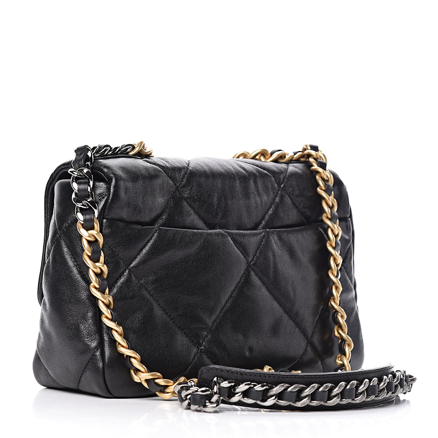 Lambskin Quilted Medium 19 Flap Black