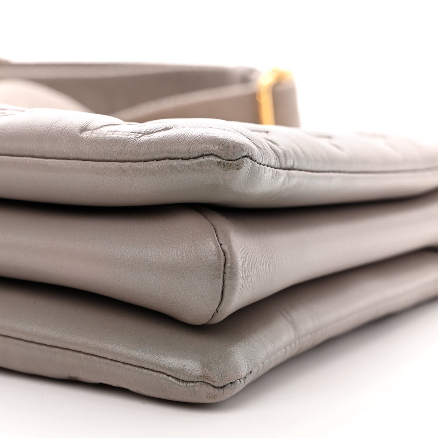 Lambskin Embossed Monogram Coussin MM Grey