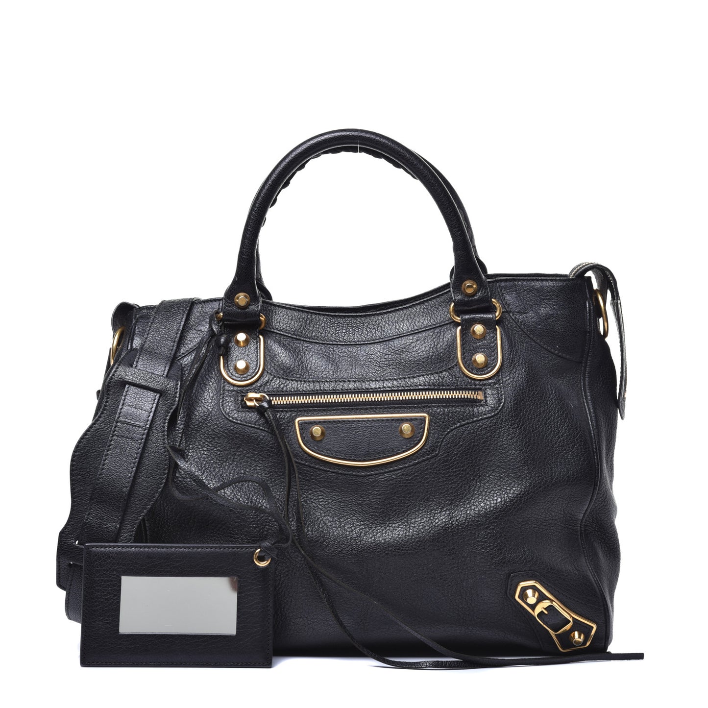 Chevre Gold Metallic Edge Hardware Velo Black