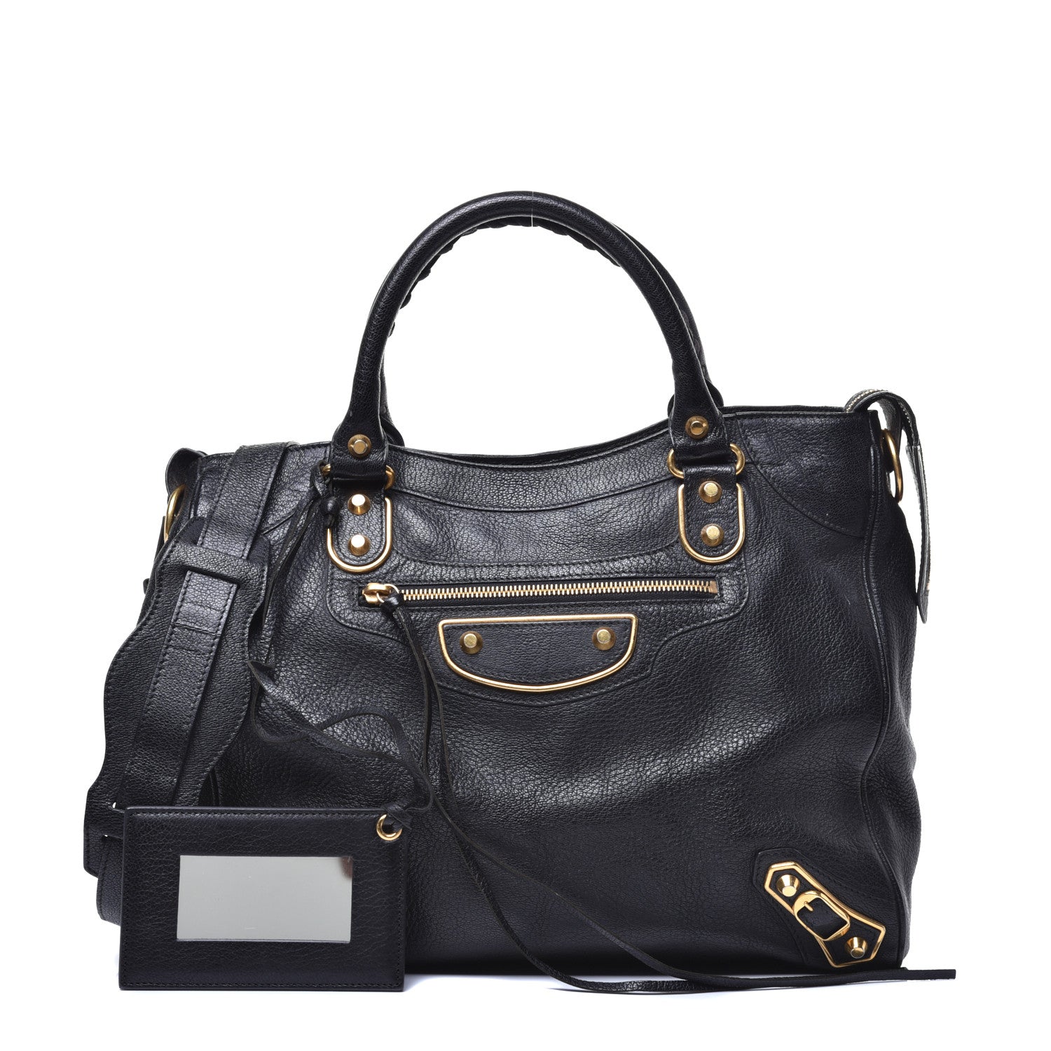 Balenciaga Chevre Gold Metallic Edge Hardware Velo Black 1 of 11
