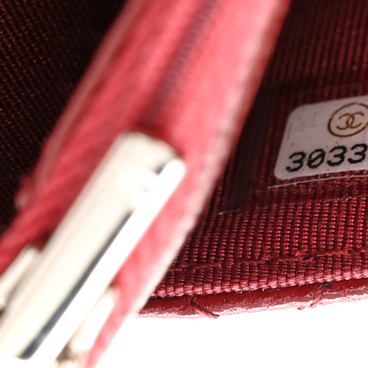 Caviar Quilted Wallet on Chain WOC Burgundy