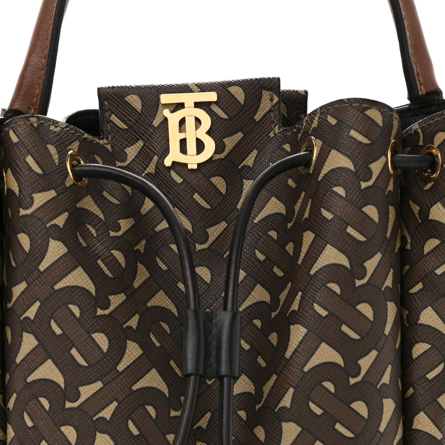 E-canvas Monogram TB Bucket Bag Bridle Brown