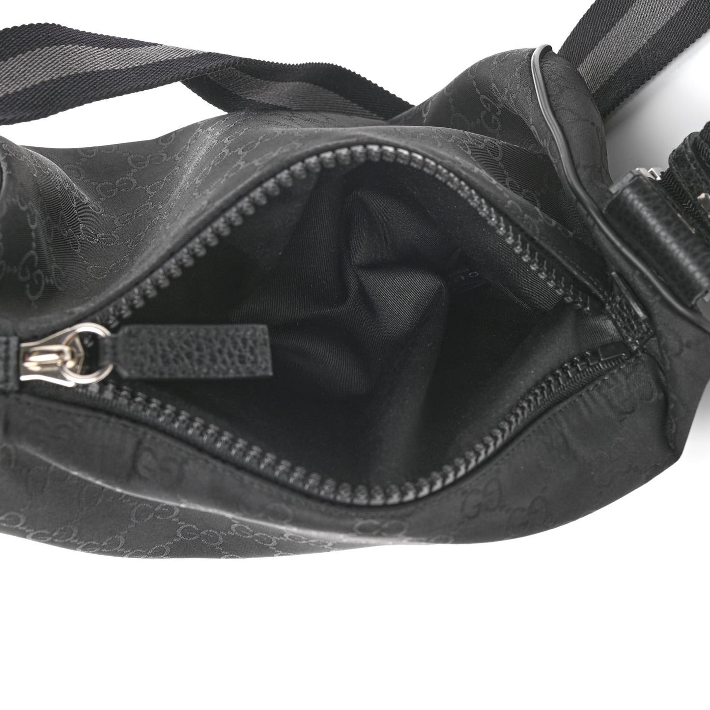 Nylon Monogram Fanny Pack Belt Bag Black