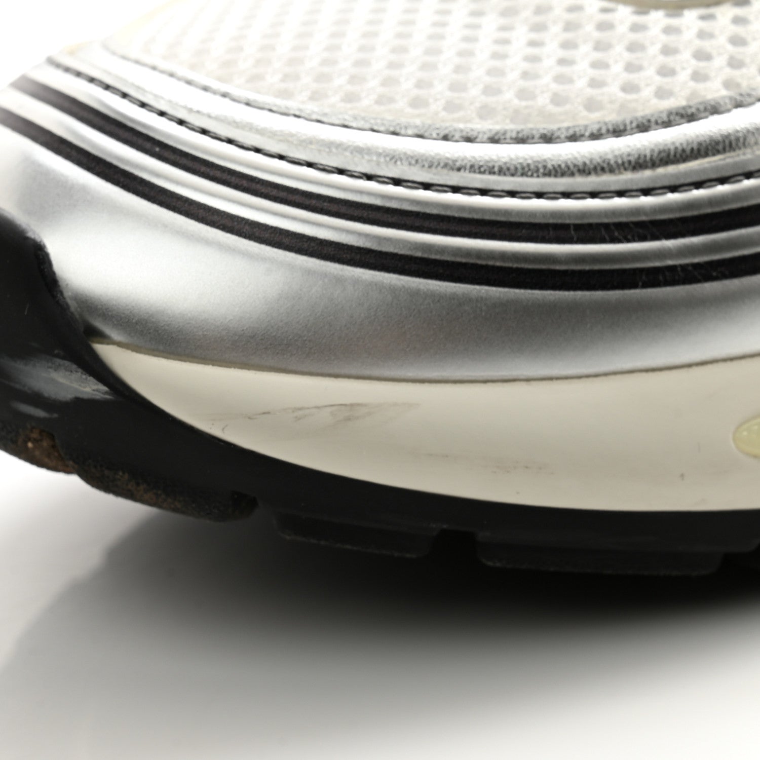 Chanel Fabric Laminated Calfskin Stretch CC Sneakers 40 White Silver 14 of 17