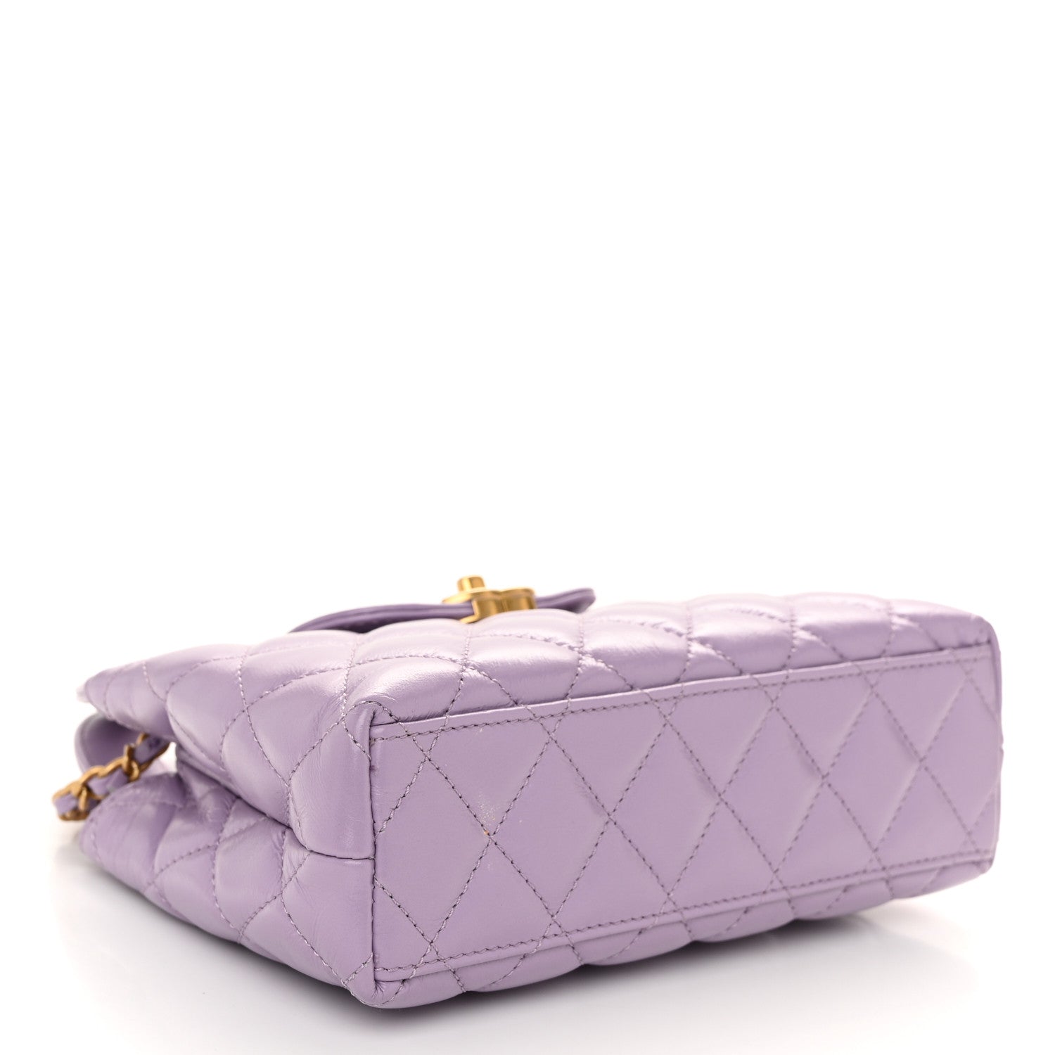 Chanel Shiny Aged Calfskin Quilted Nano Kelly Shopper Lilac 4 of 11