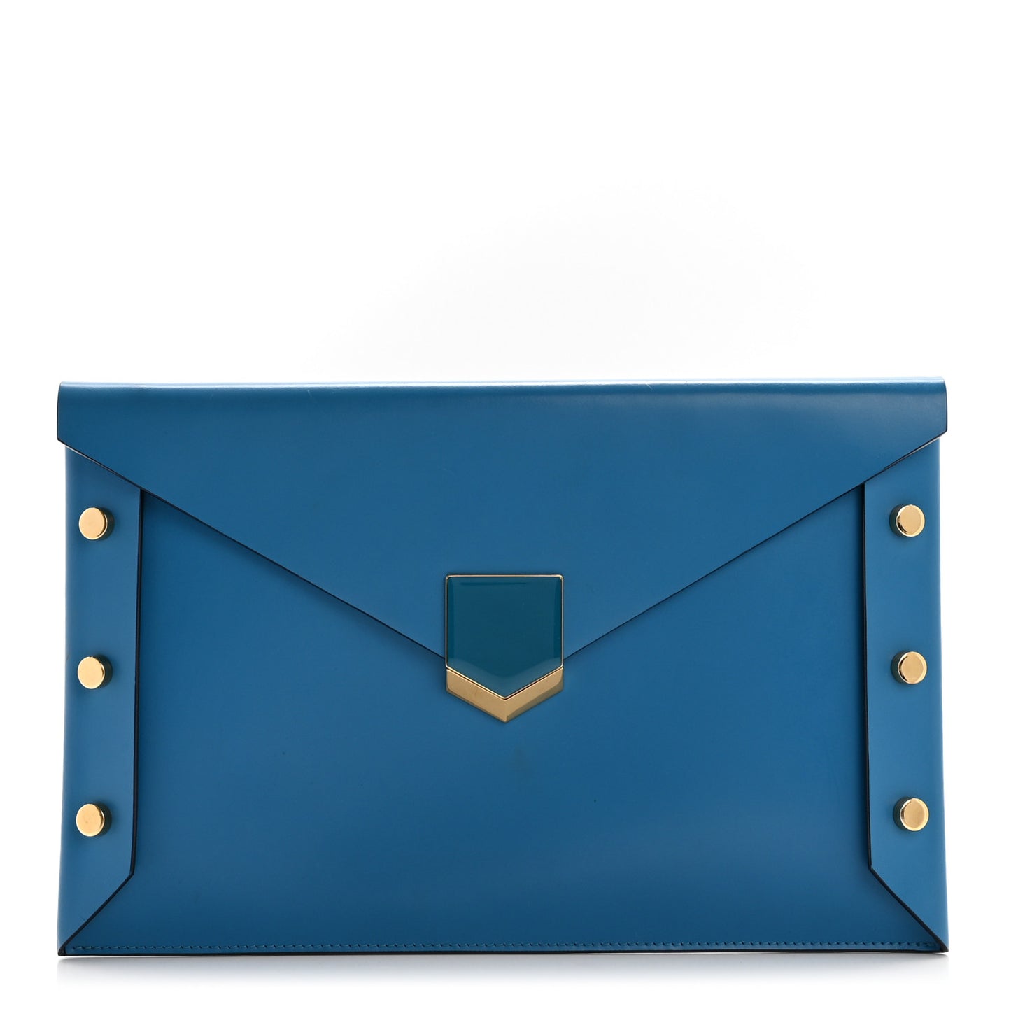 Calfskin Lockett Envelope Clutch Robot Blue