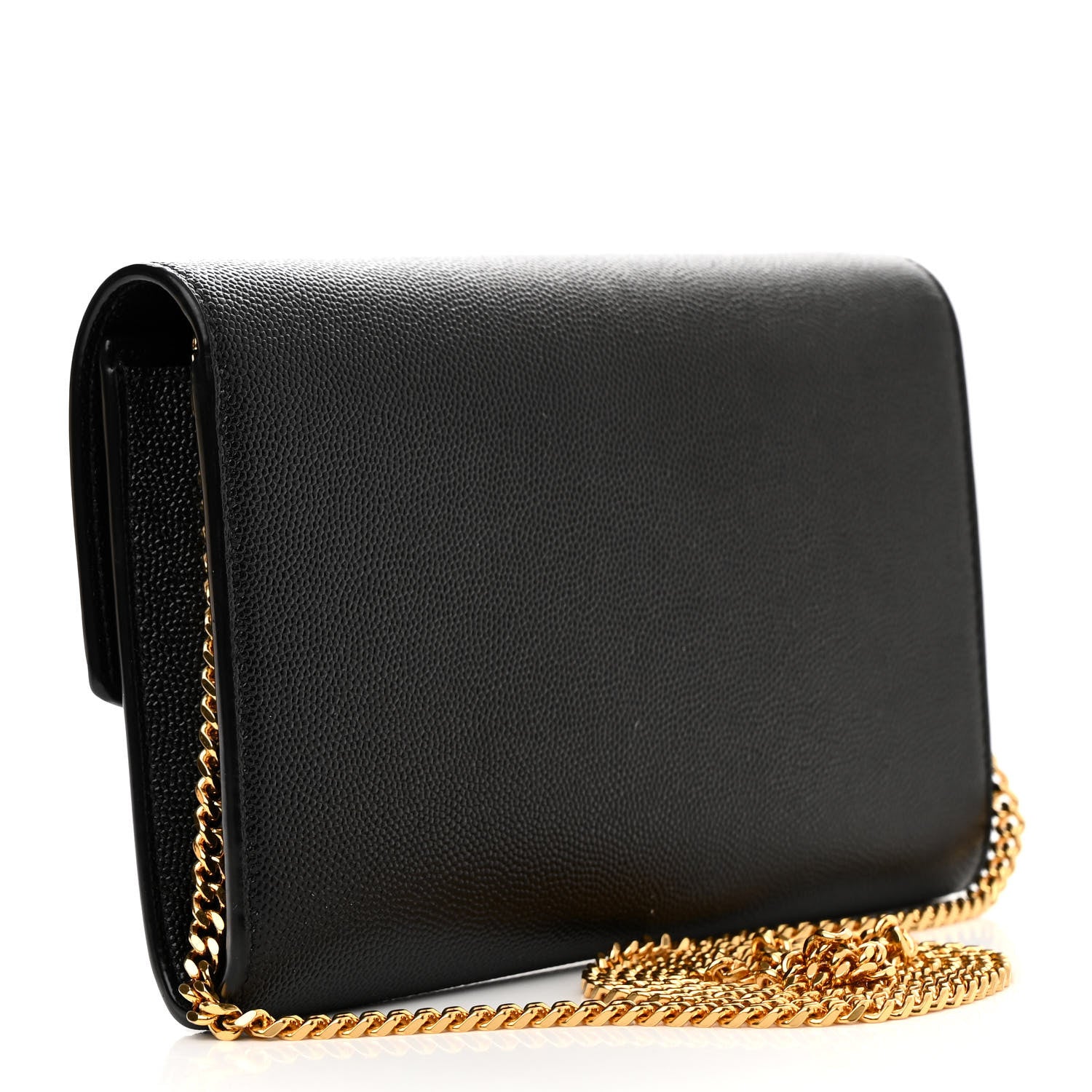 Saint Laurent Grain de Poudre Uptown Chain Wallet Black 3 of 9
