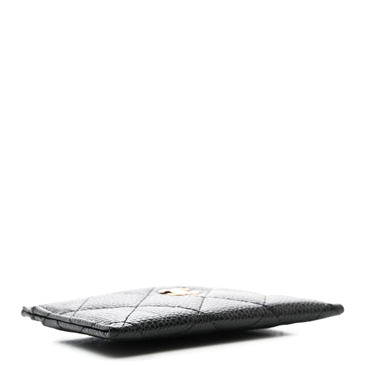 Caviar Quilted Card Holder Black