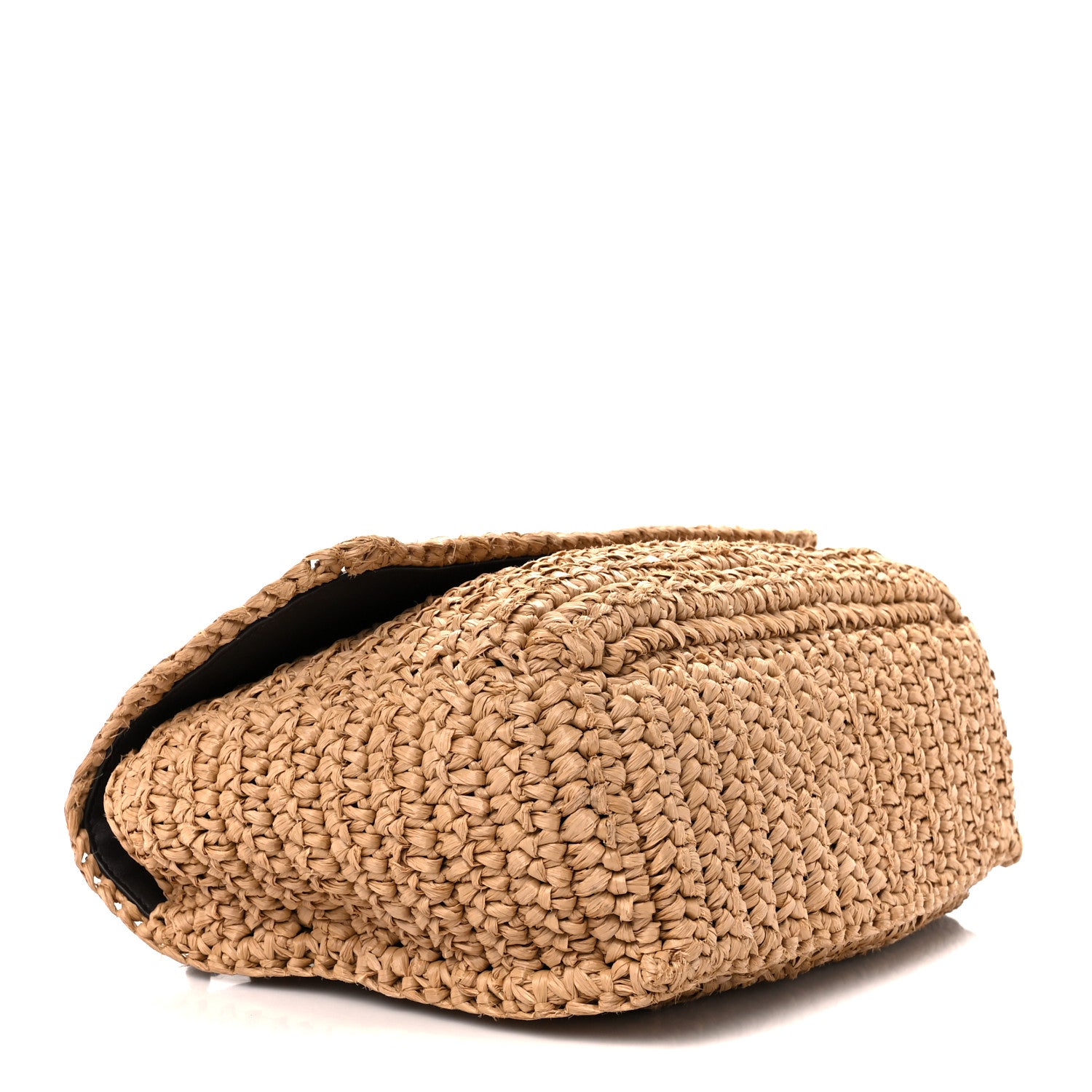 Saint Laurent Raffia Calfskin Monogram Medium Niki Chain Satchel Natural 4 of 12