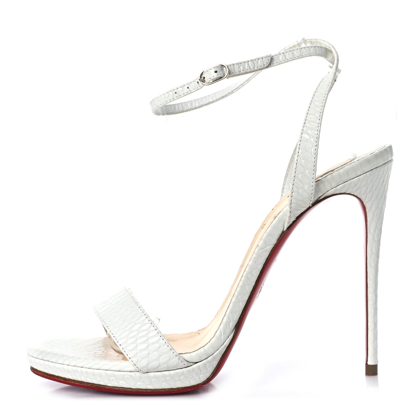 Calfskin Jurassic Loubi Queen 120 Pumps 37.5 White