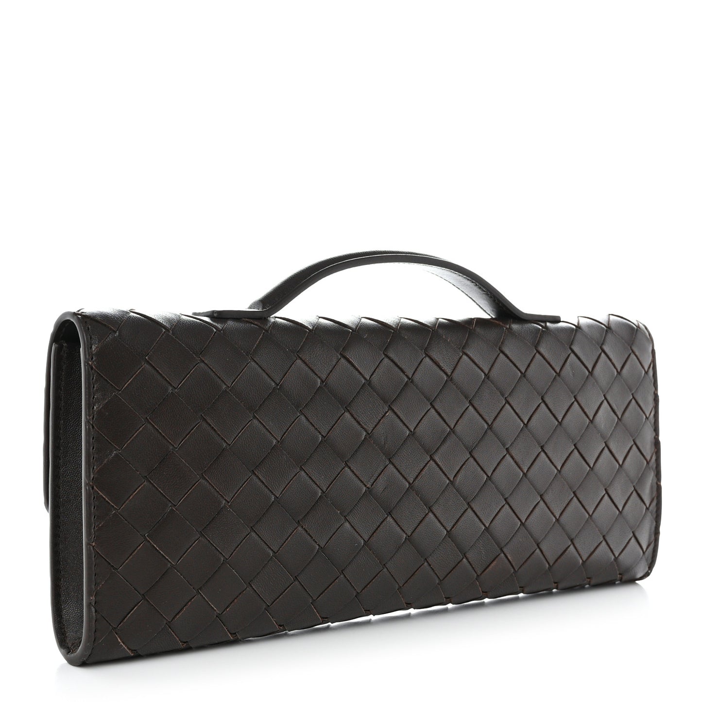 Nappa Intrecciato Long Andiamo Top Handle Clutch Fondant