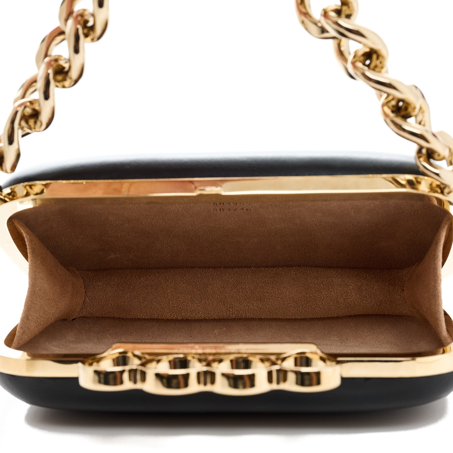 Alexander McQueen Lambskin Knuckle Box Chain Link Clutch Black 5 of 10