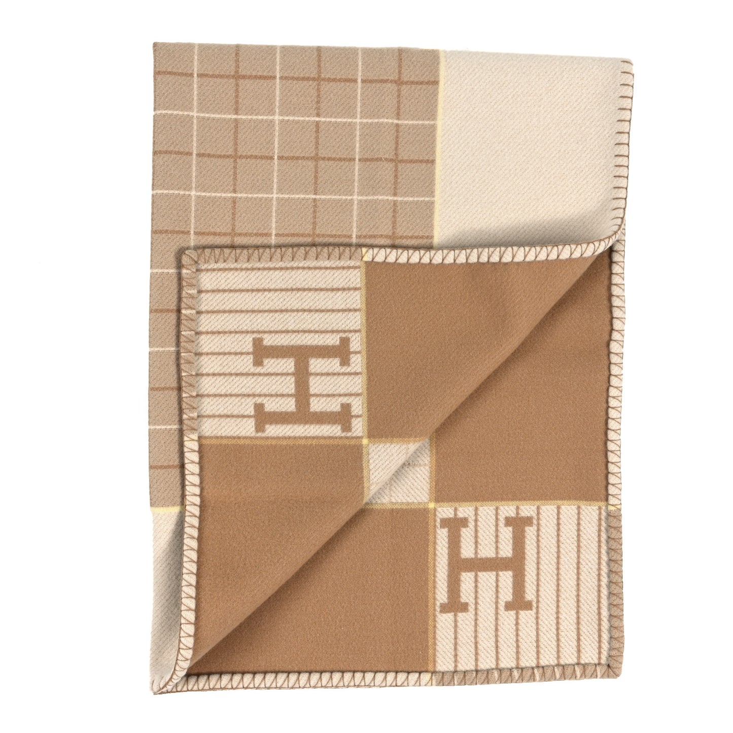 Wool Cashmere Avalon Passe-Passe Blanket Naturel