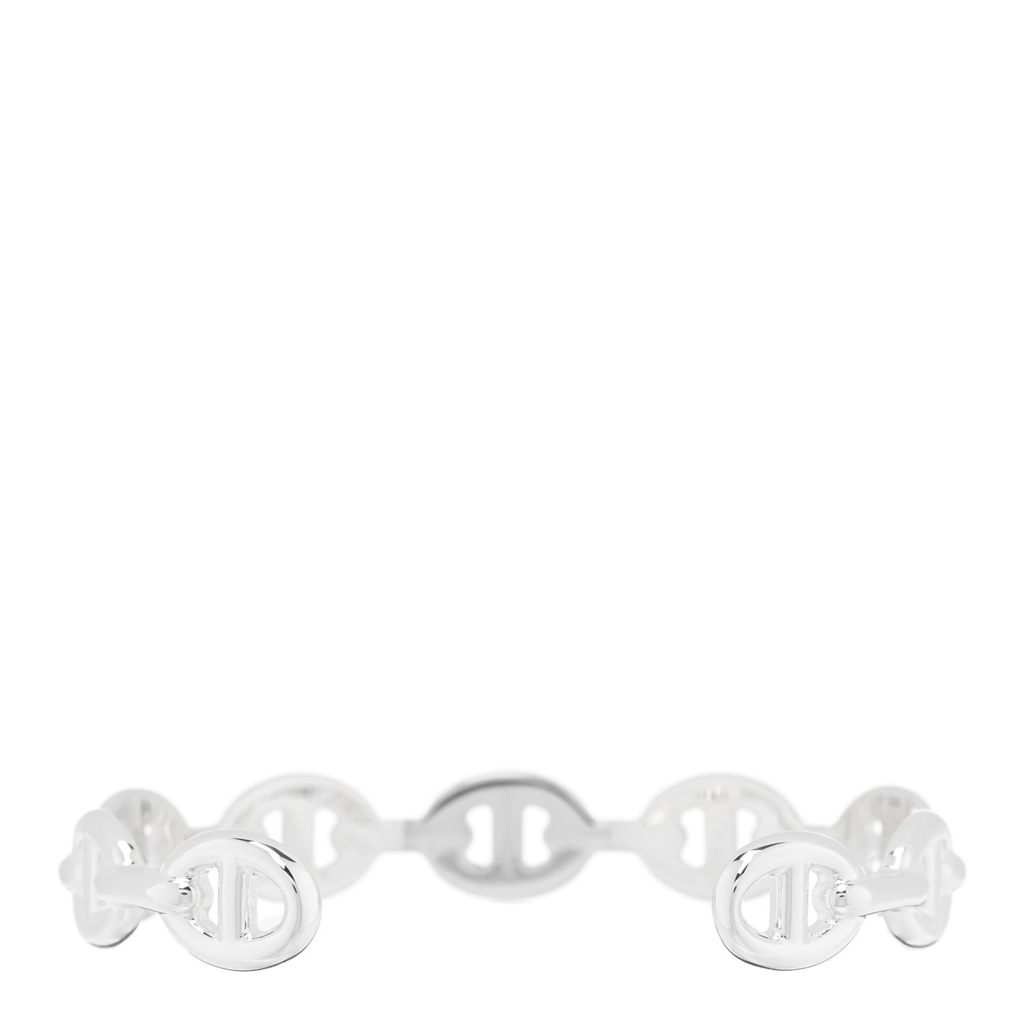 Sterling Silver MM Chaine d'Ancre Enchainee Cuff Bracelet ST