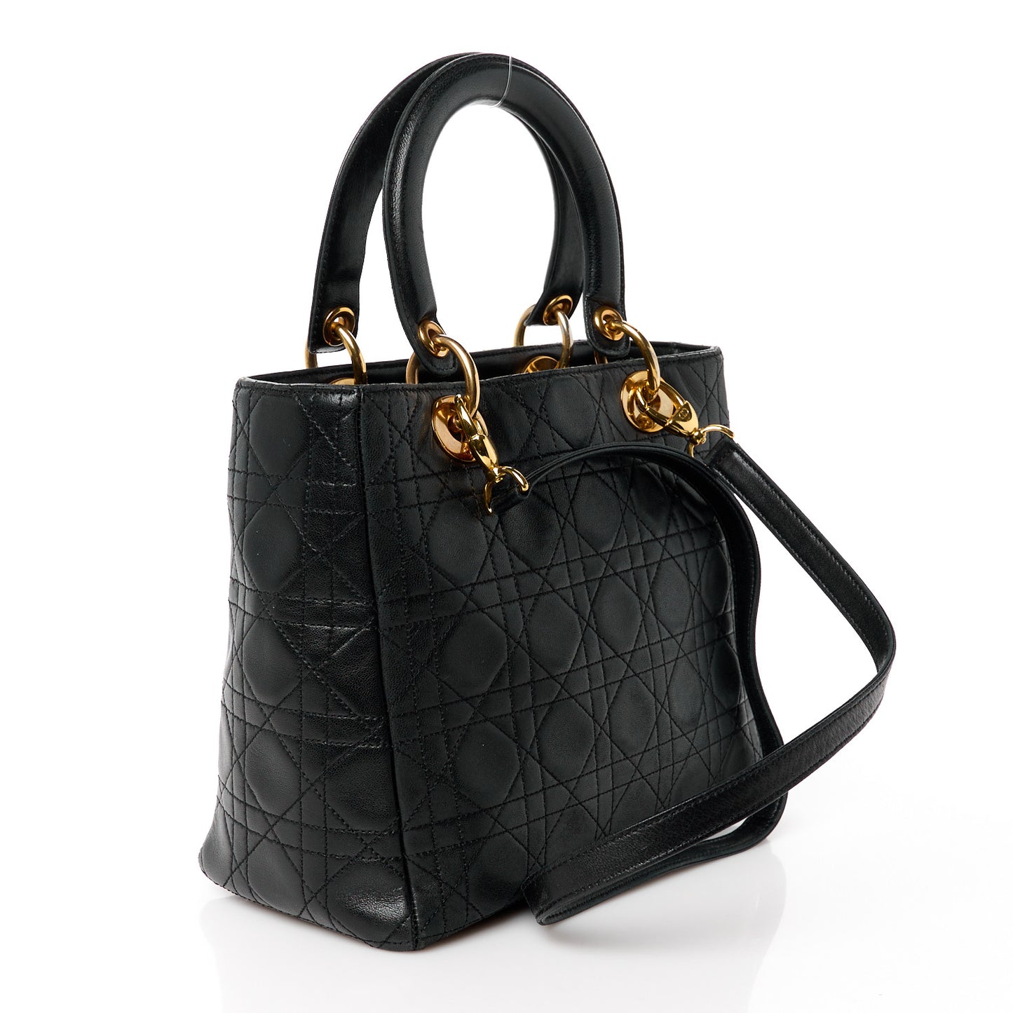 Lambskin Cannage Medium Lady Dior Black