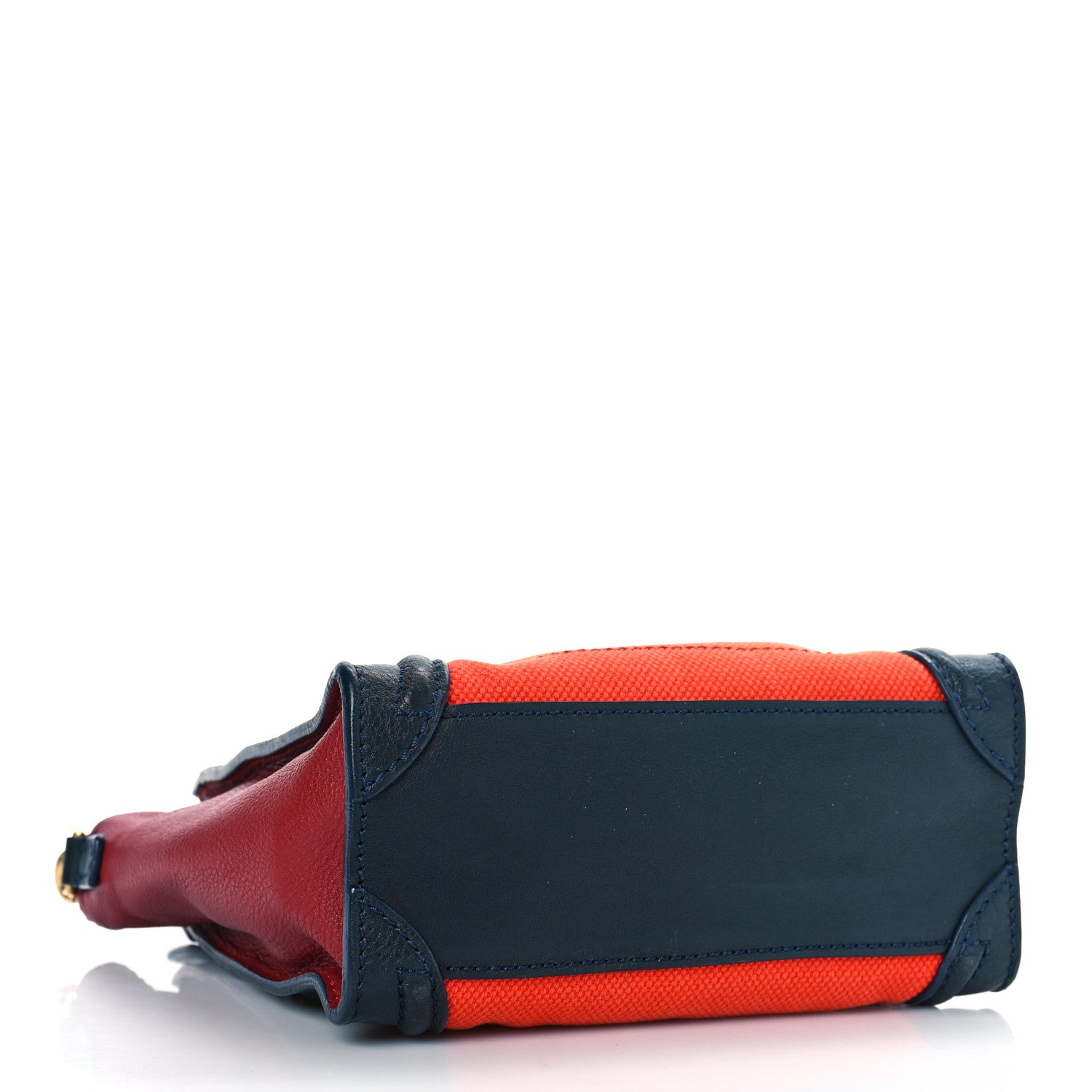 Celine Calfskin Linen Nano Tri-Color Luggage Poppy 4 of 20