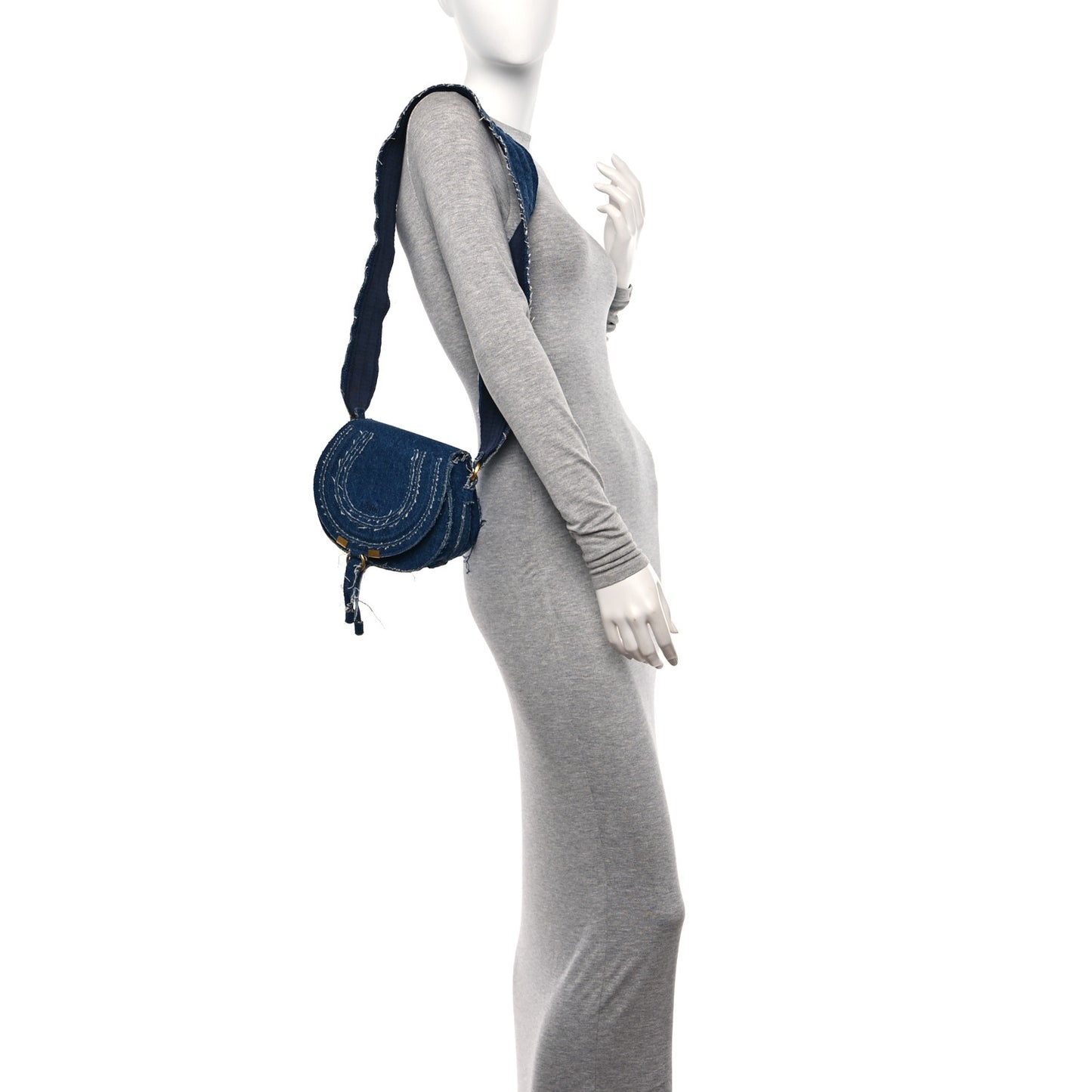 Denim Small Marcie Saddle Bag Blue