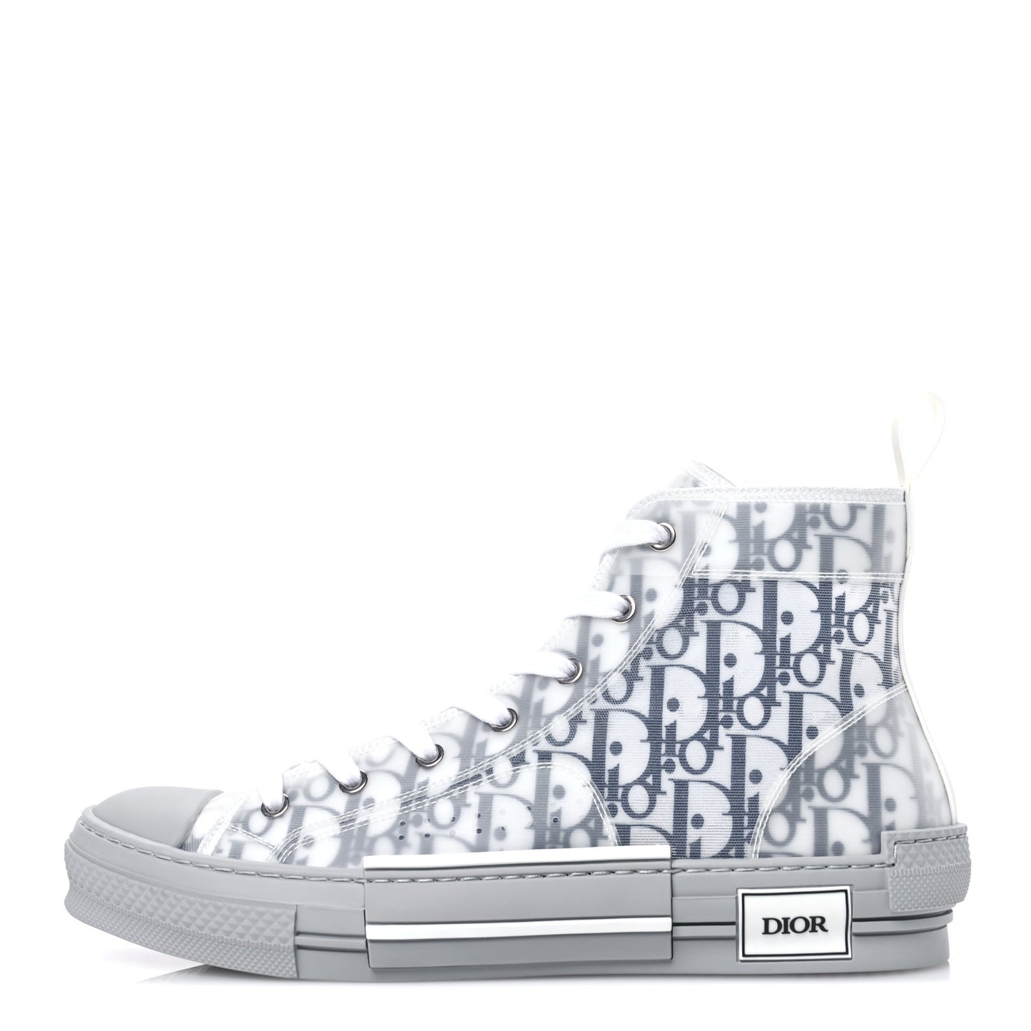 Technical Canvas Oblique Mens B23 High Top Sneakers 43 Blue White