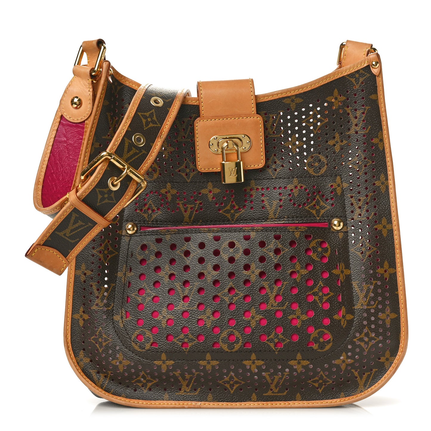 Monogram Perforated Musette Fuchisa