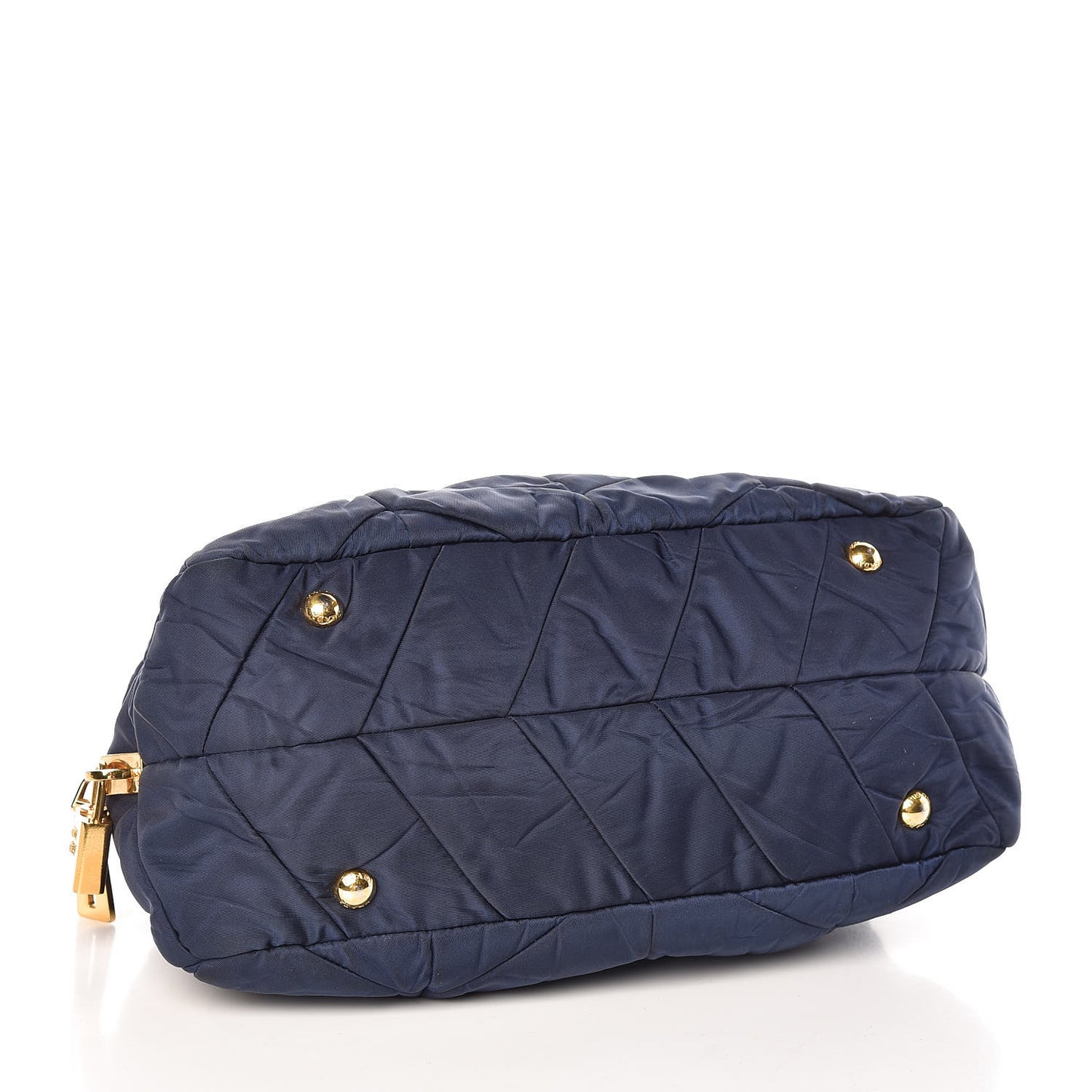 Tessuto Nylon Chevron Quilted Small Dome Satchel Blue