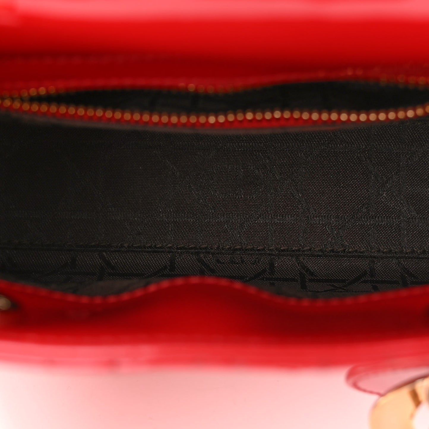 Patent Cannage Mini Lady Dior Red