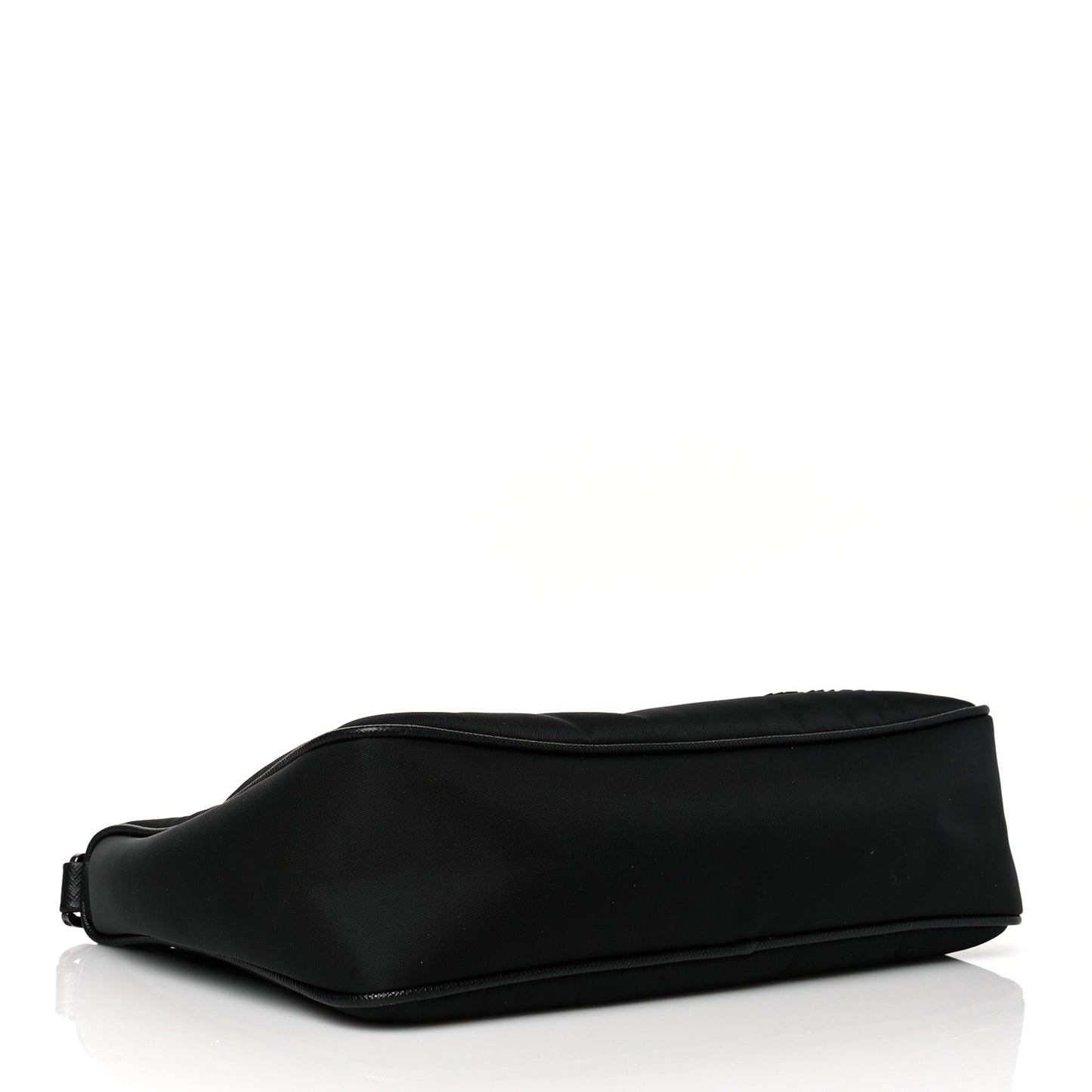 Re-Nylon Saffiano Pocket Zippered Shoulder Bag Black