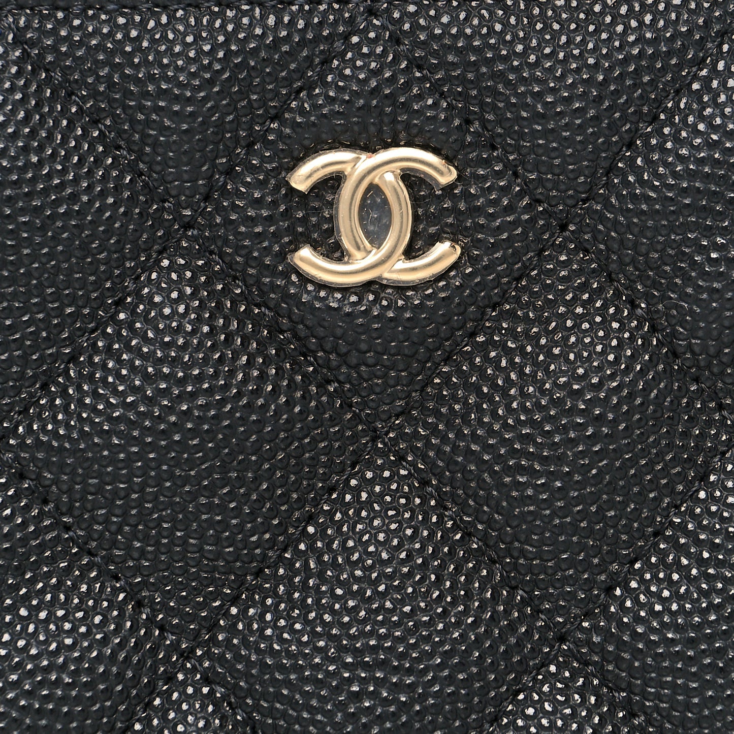 Caviar Quilted Small Cosmetic Case Black