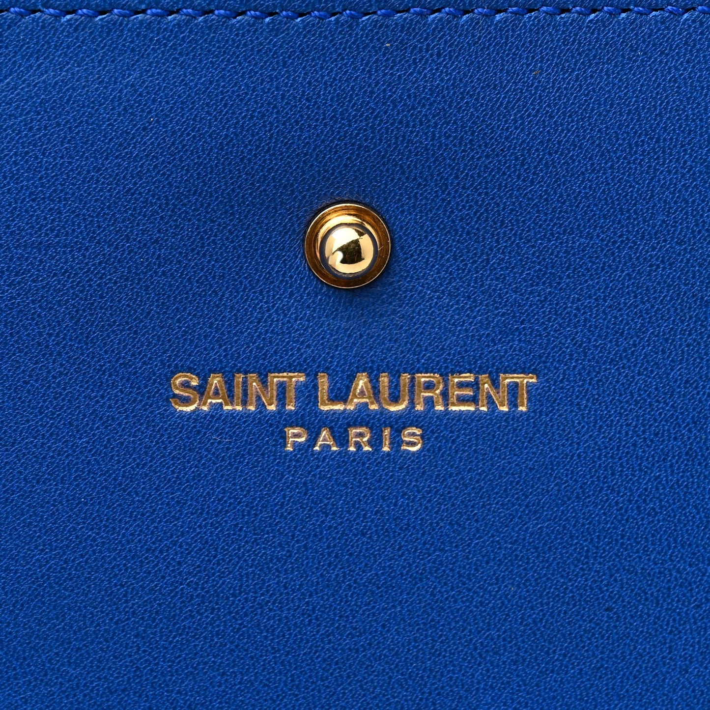 Calfskin Classic Y Ligne Chain Wallet Bleu Majorelle